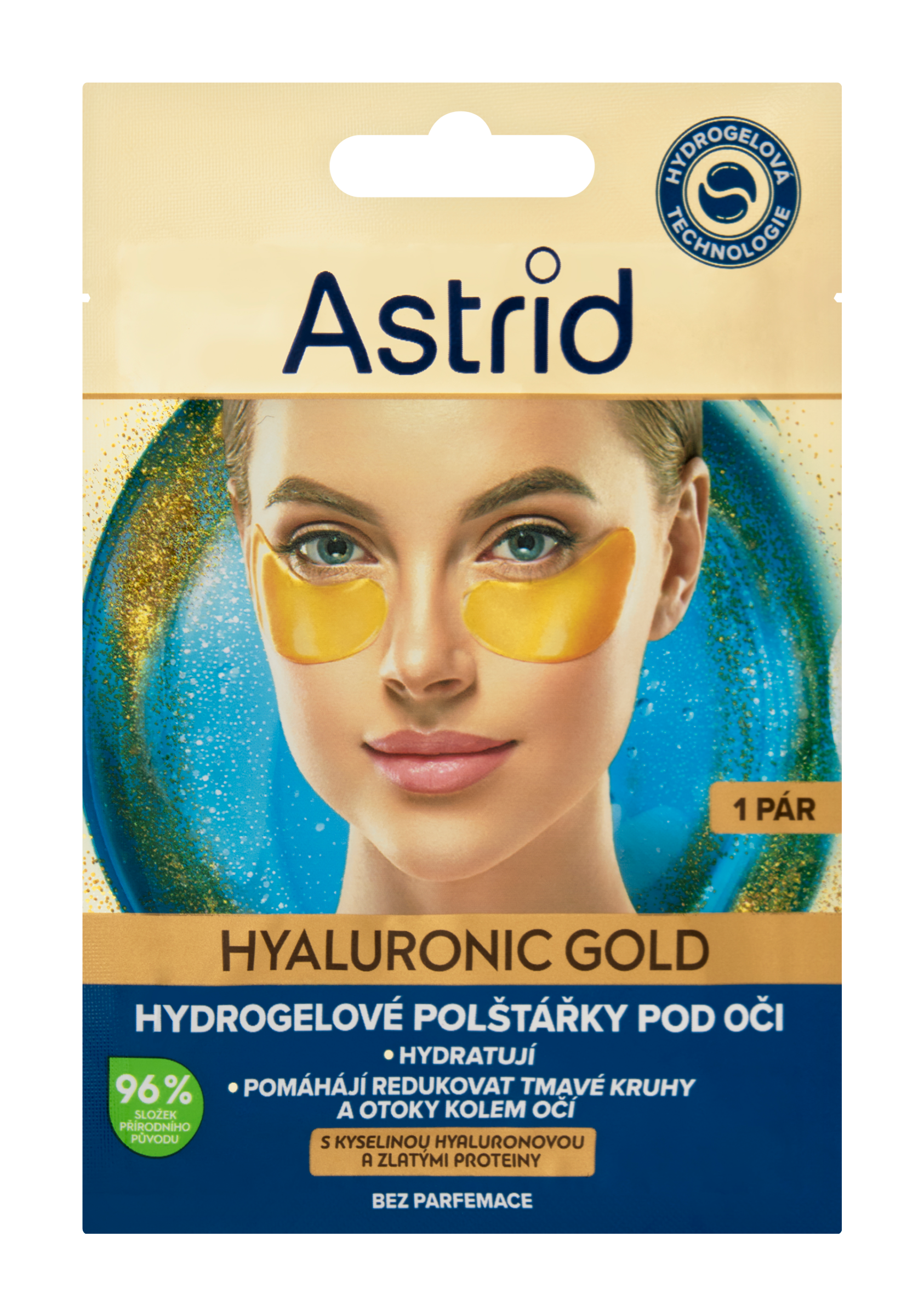 Hyaluronic Gold hydrogelové polštářky pod oči 1 pár