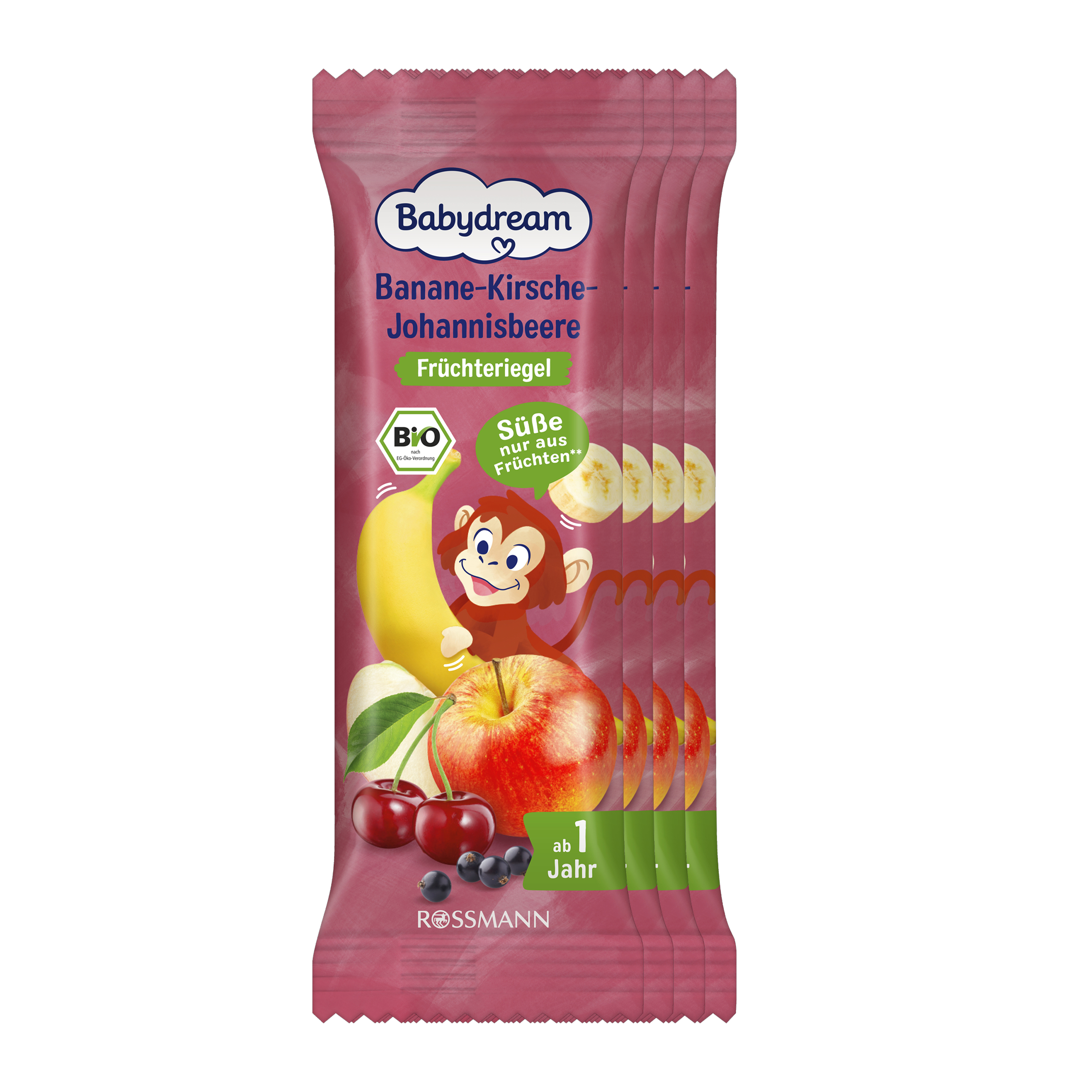 BIO cereální tyčinka Banán, třešeň a černý rybíz 4x 25 g