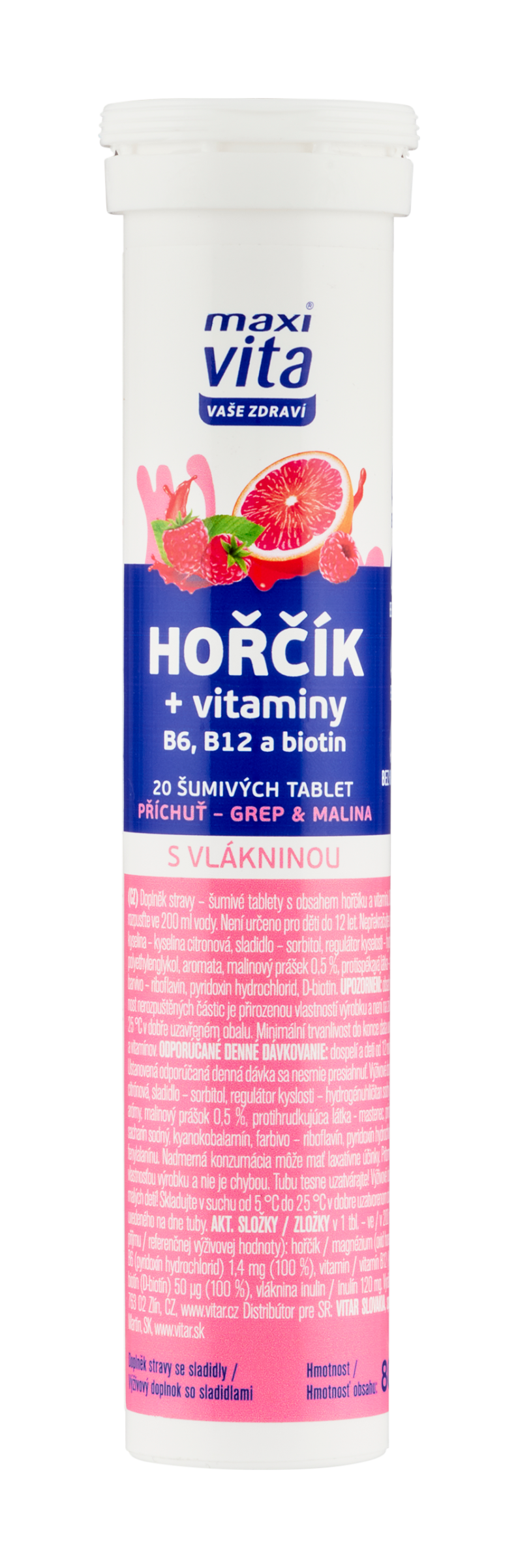 Maxi Vita Šumivé tablety Magnesium, doplněk stravy 20 ks