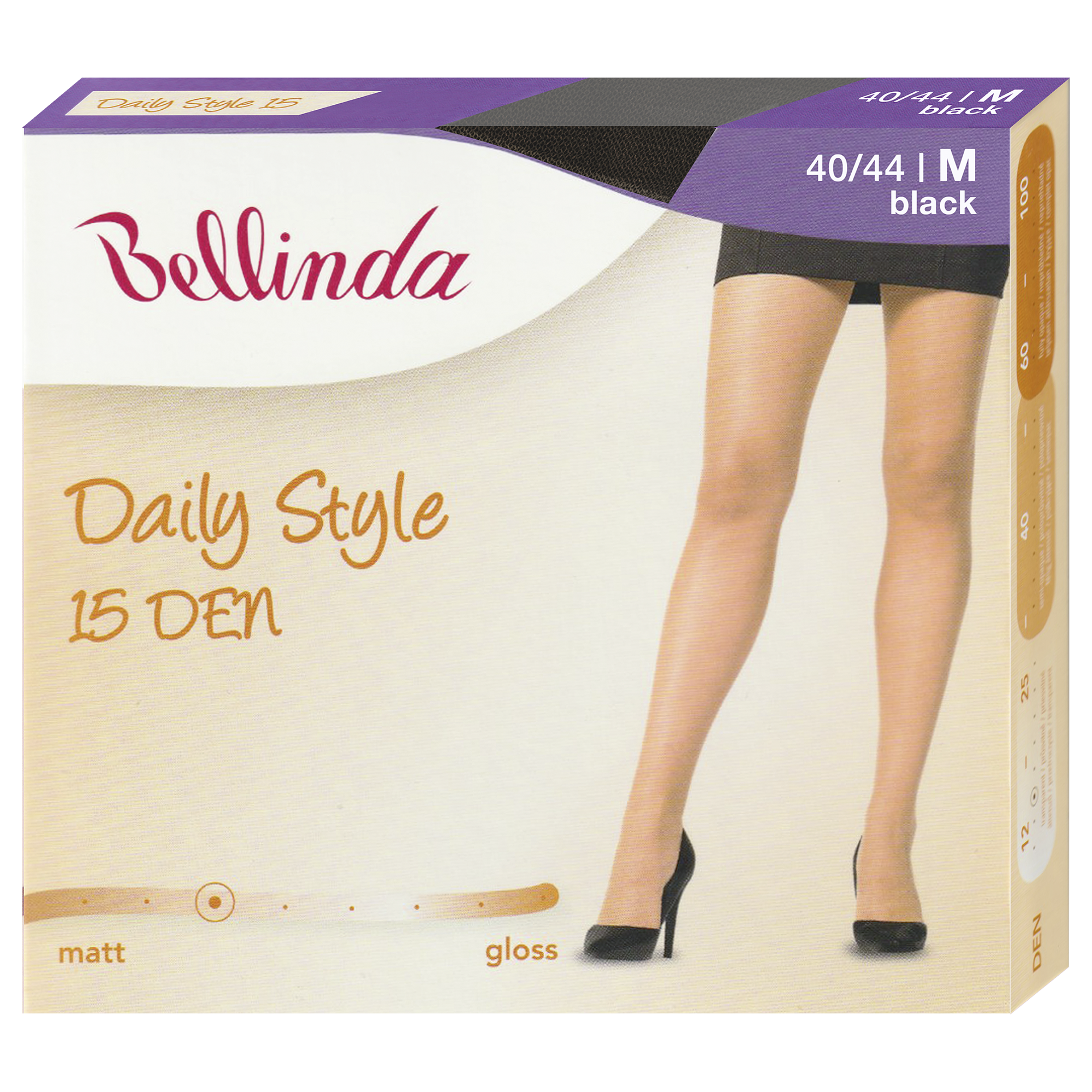 Bellinda Punčochové kalhoty Daily Style 15 DEN, černé 40/44