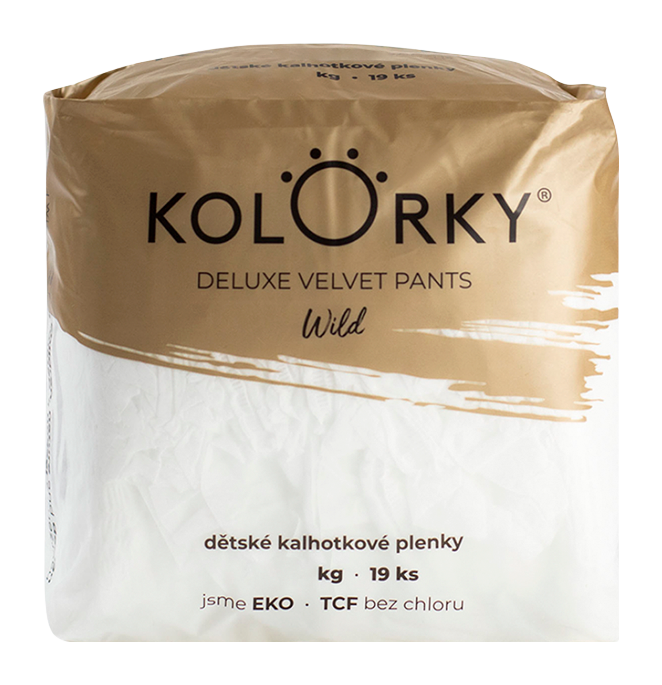 Kolorky Eko plenkové kalhotky Deluxe Velvet, 8–13 kg, vel. L 19 ks