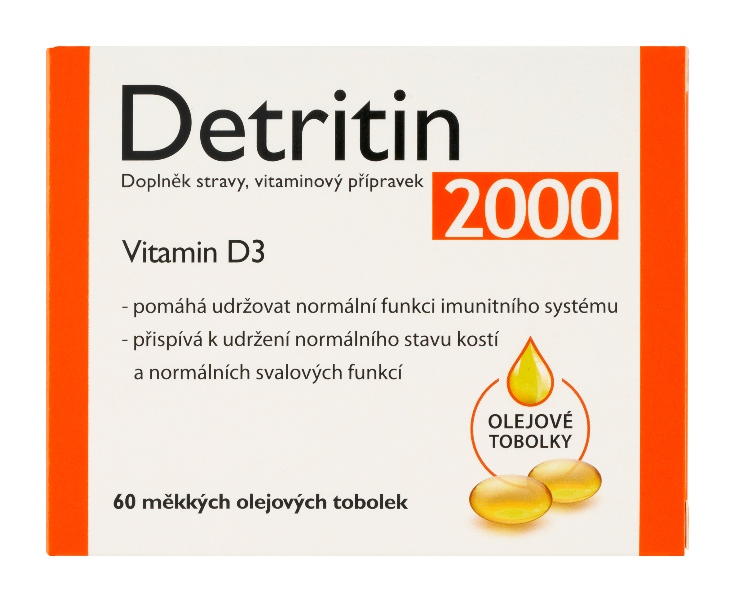 Detritin Vitamin D3 2000 IU, doplněk stravy 60 ks