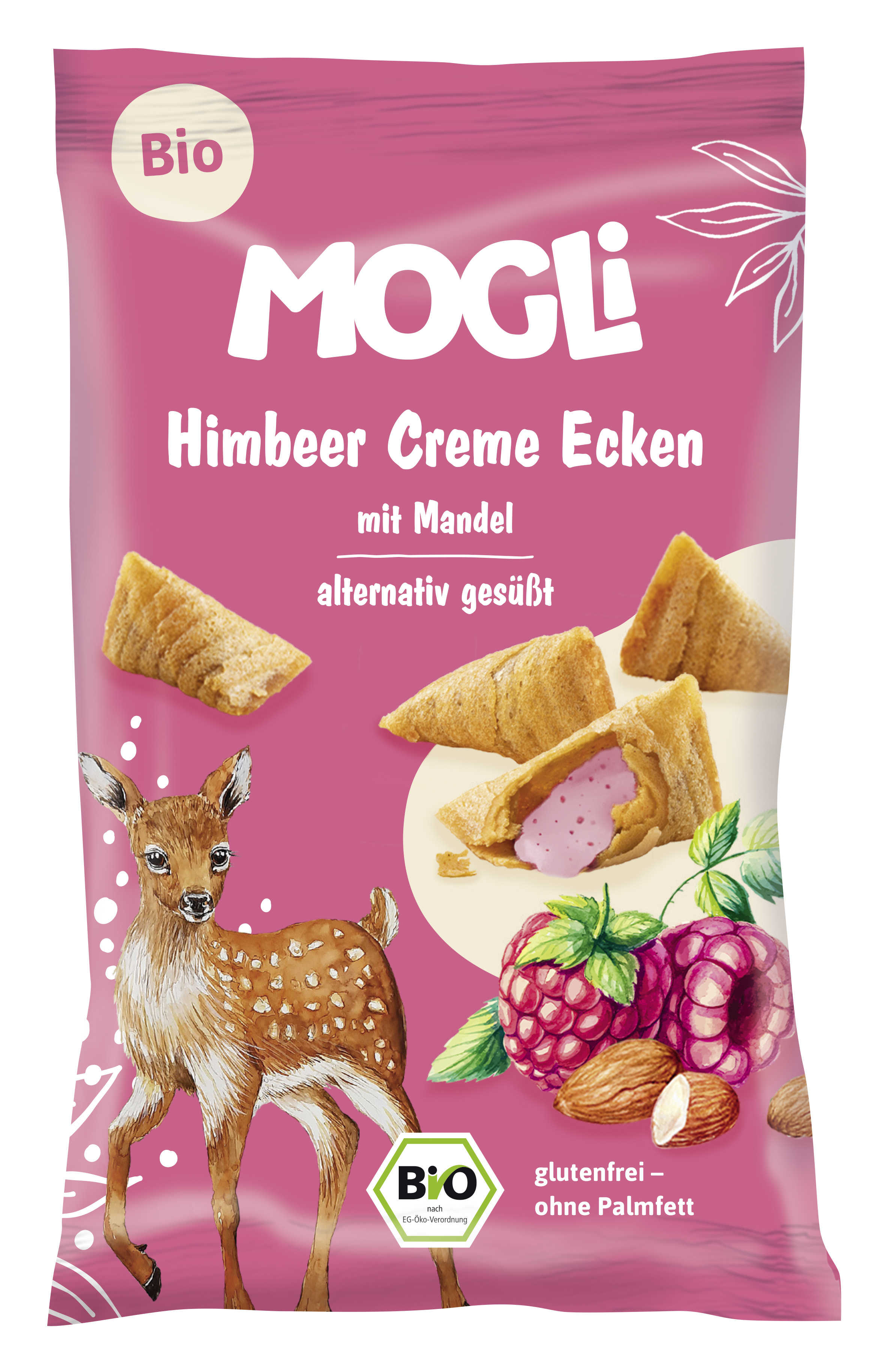 MOGLi BIO plněné malinové taštičky 30 g