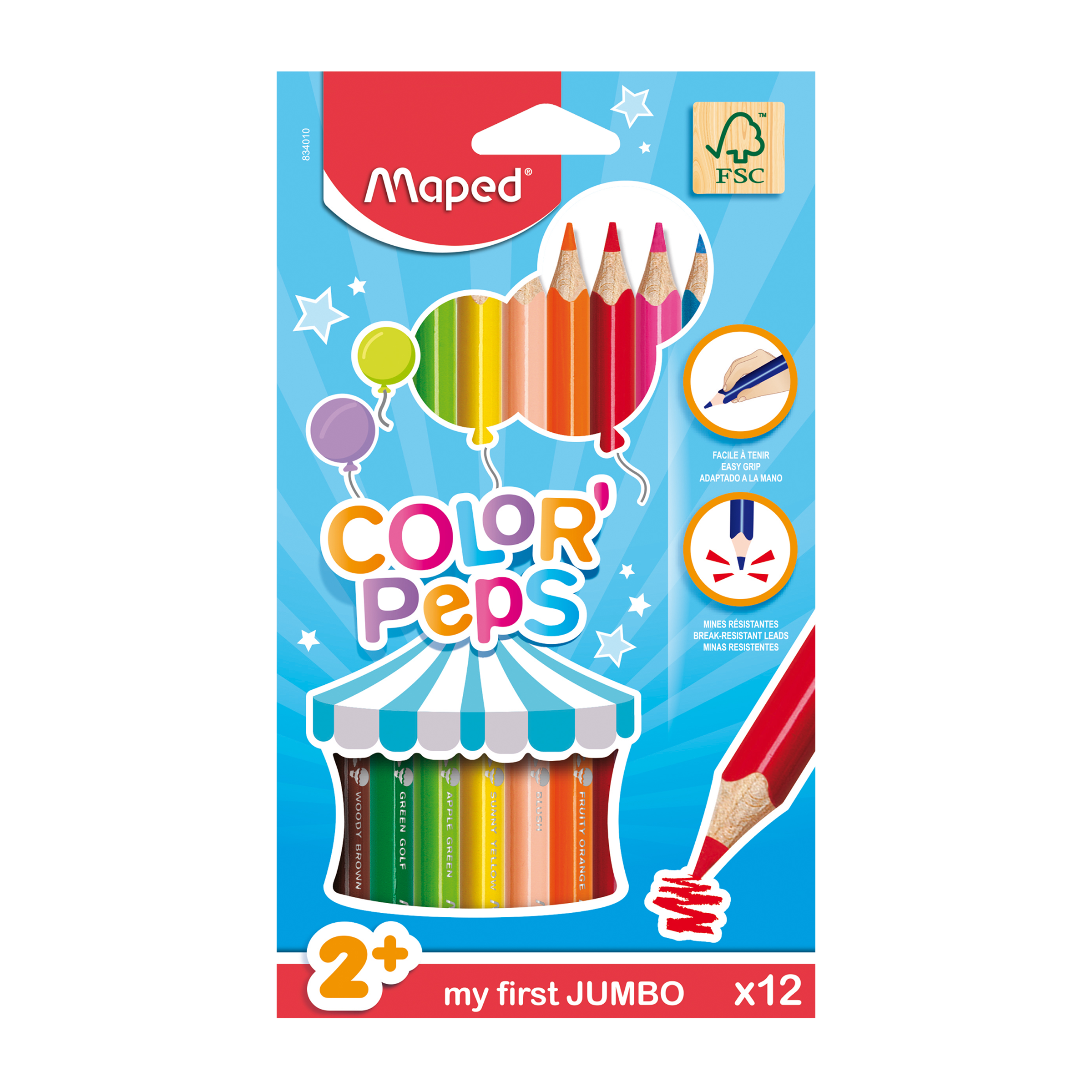 Maped Barevné pastelky trojhranné Jumbo 12 ks