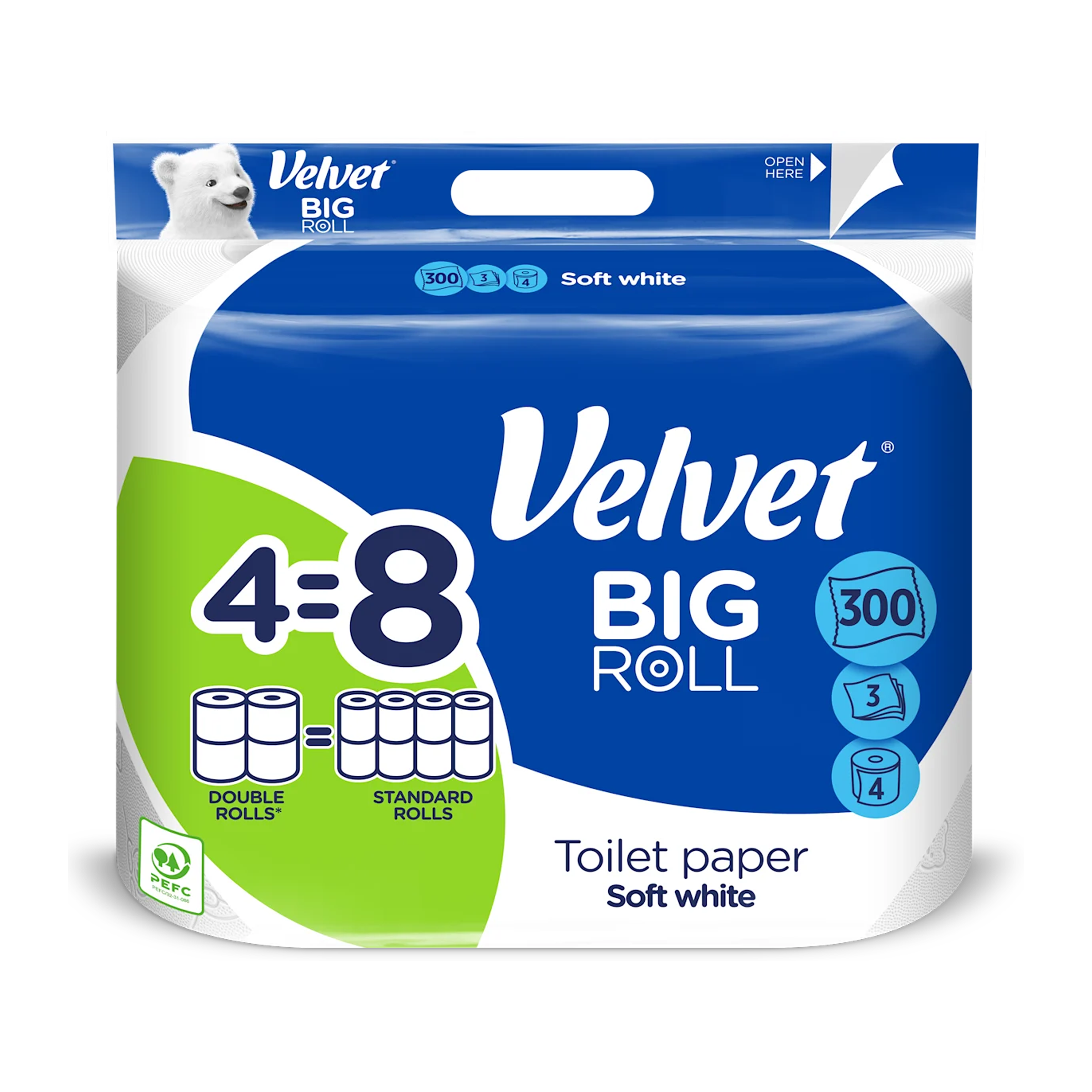 Toaletní papír BIG ROLL 3vrstvý 4x300