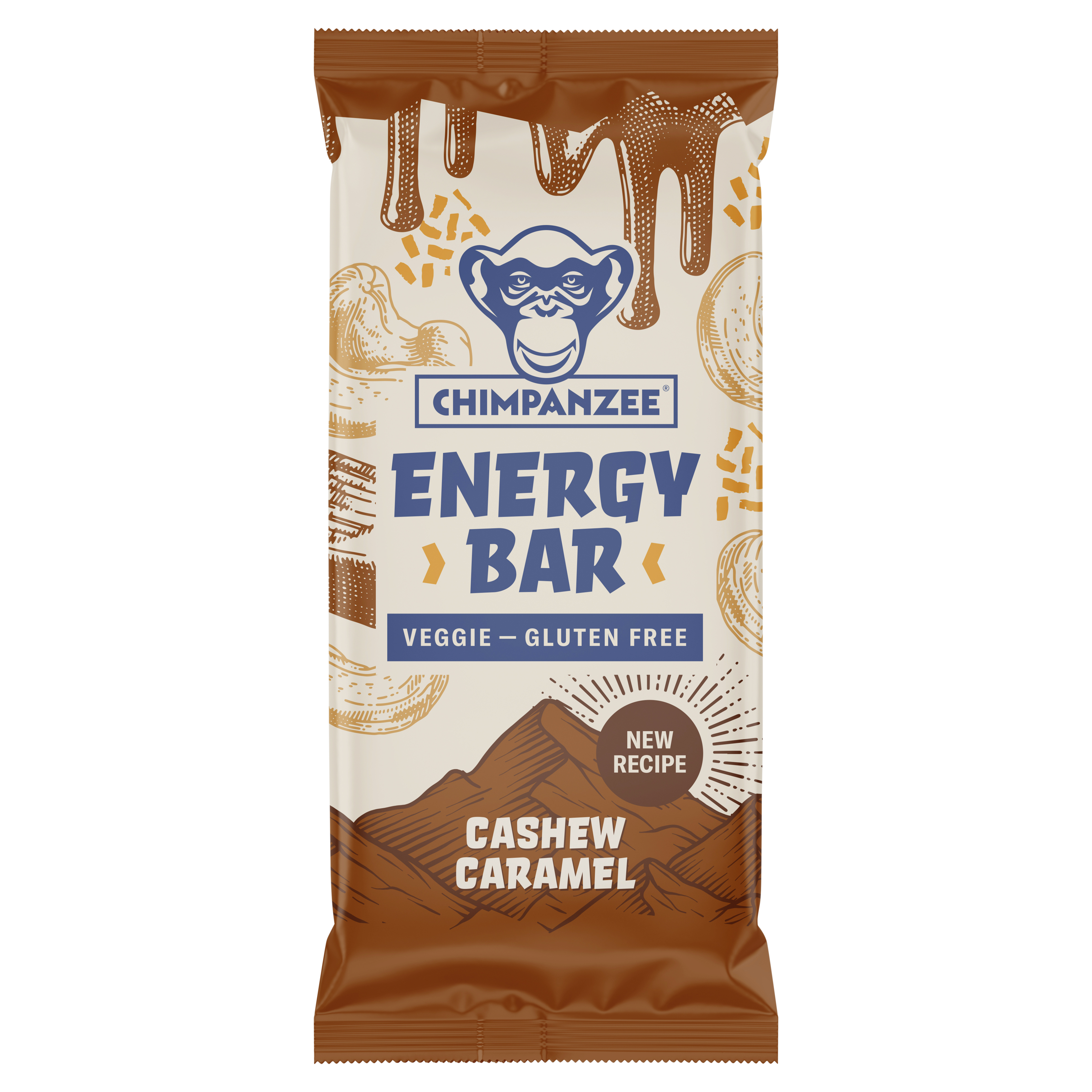 Chimpanzee Energetická tyčinka s kešu a karamelem 55 g