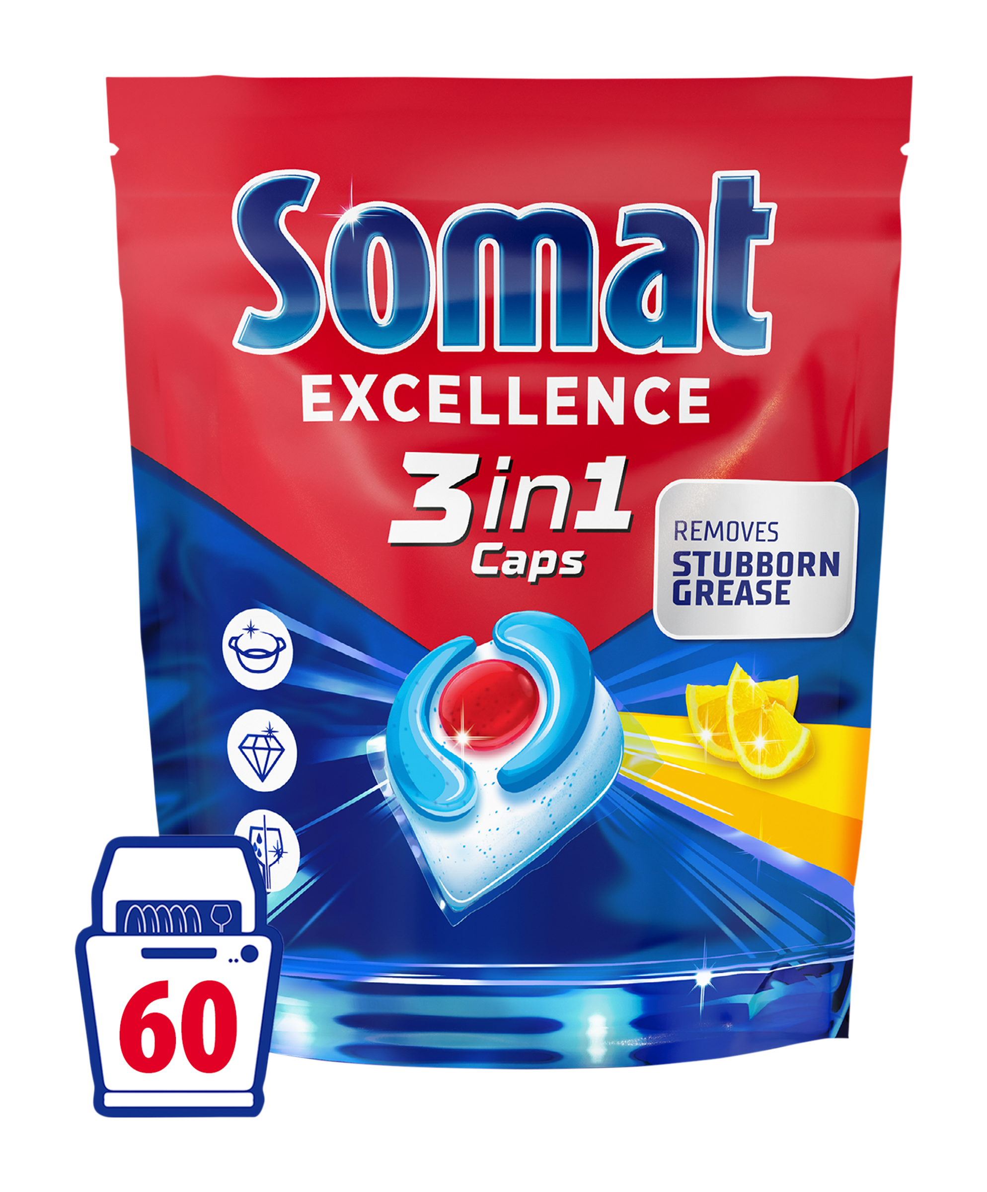 Somat Tablety do myčky Excellence 3v1 Lemon Fresh 60 ks 60 ks