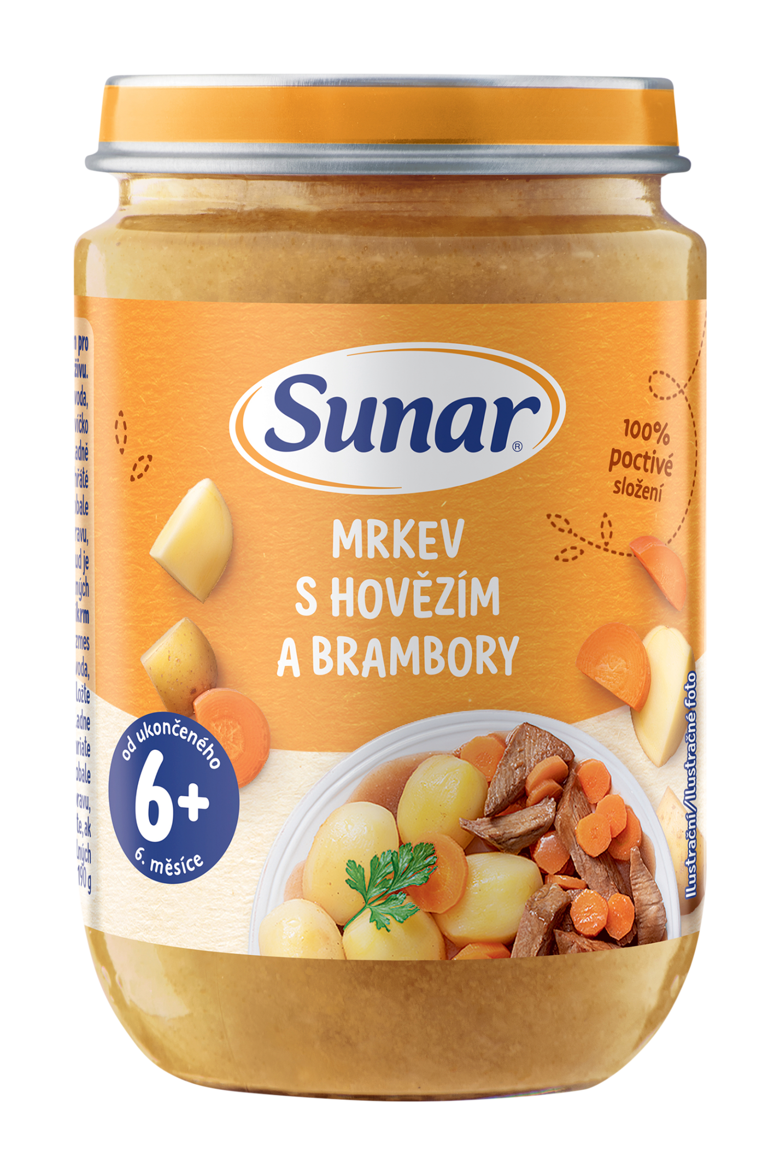 Sunar Příkrm mrkev s hovězím a brambory 190 g