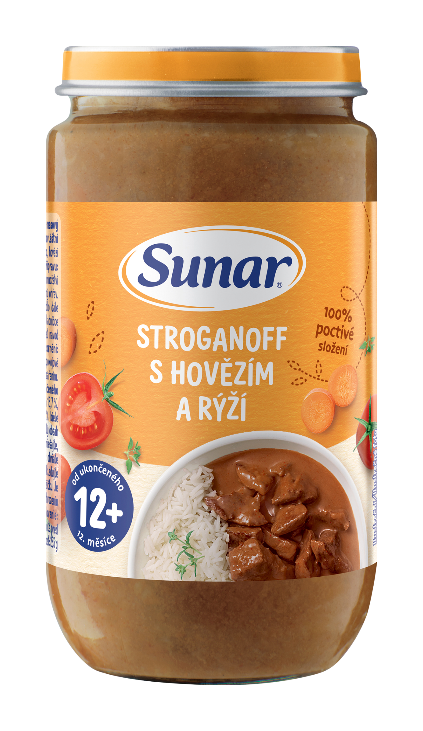 Sunar Příkrm stroganoff s hovězím a rýží 235 g