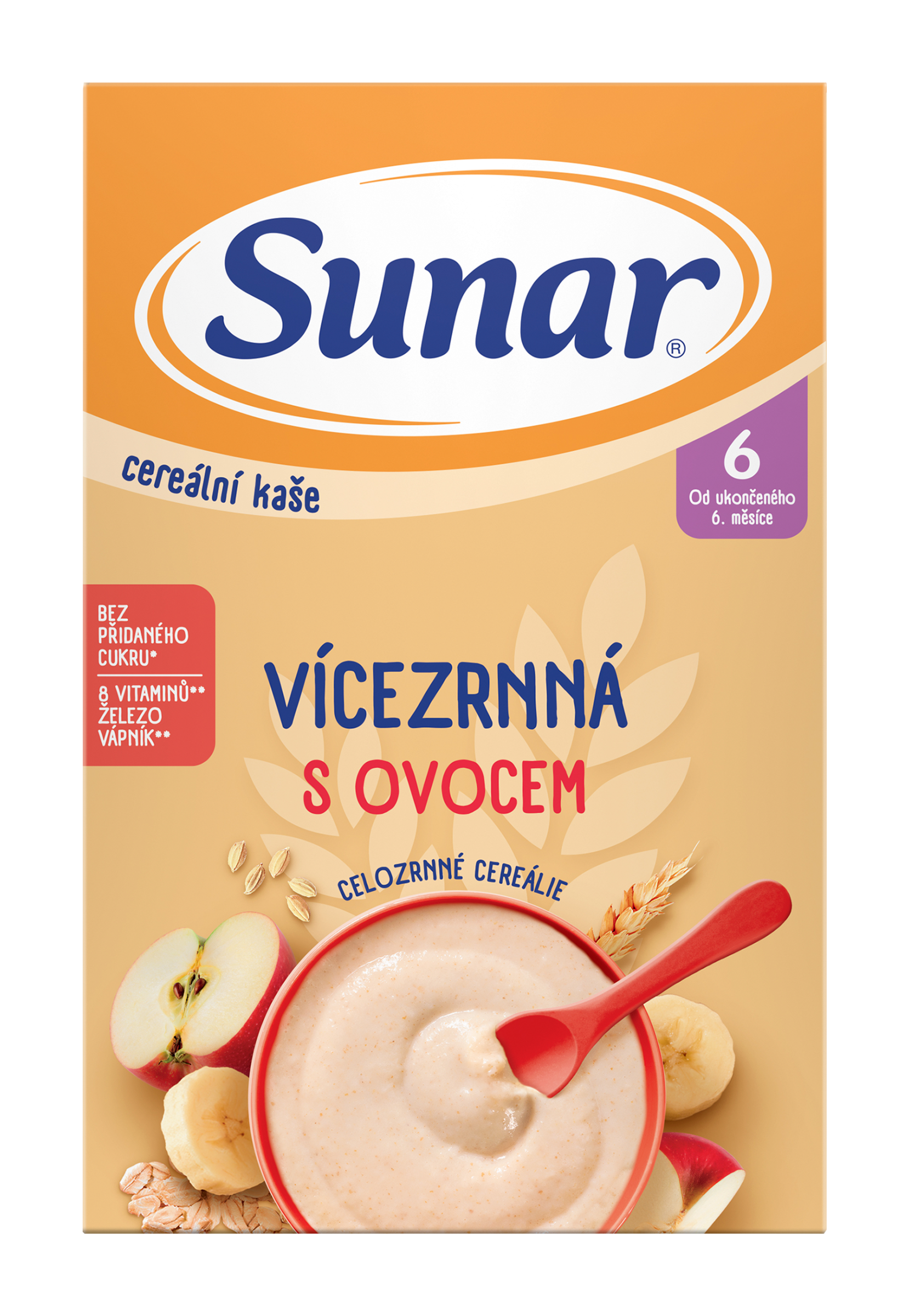 Sunar Vícezrnná kaše s ovocem 210 g