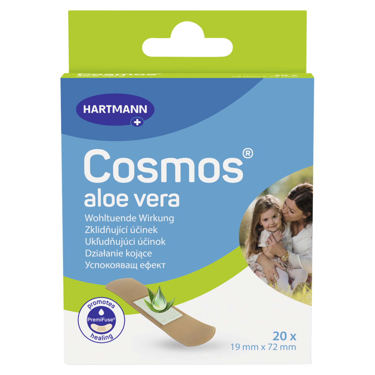 Cosmos Náplast s aloe vera 19 x 72 mm 20 ks