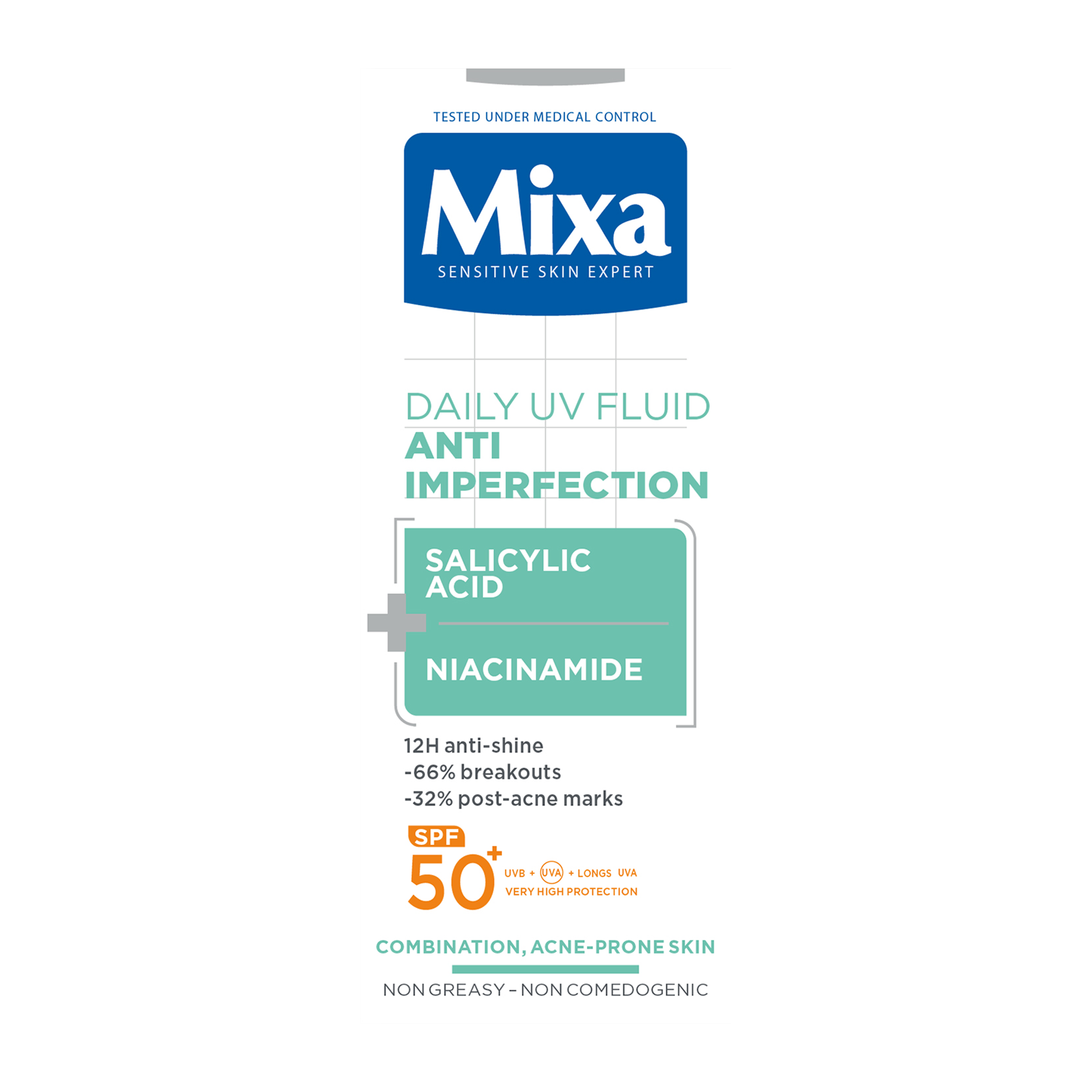 Mixa Denní fluid proti nedokonalostem SPF 50+ 40 ml