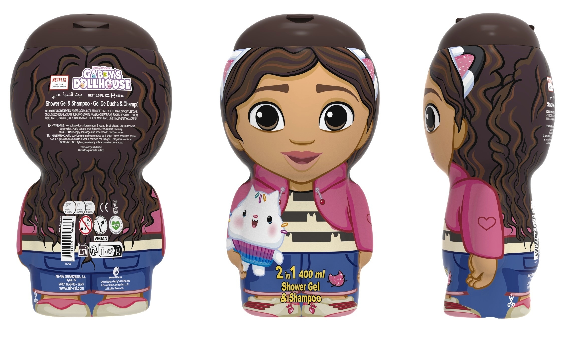 Gabby’s Dollhouse Sprchový gel a šampon Gabby´s Dollhouse 400 ml