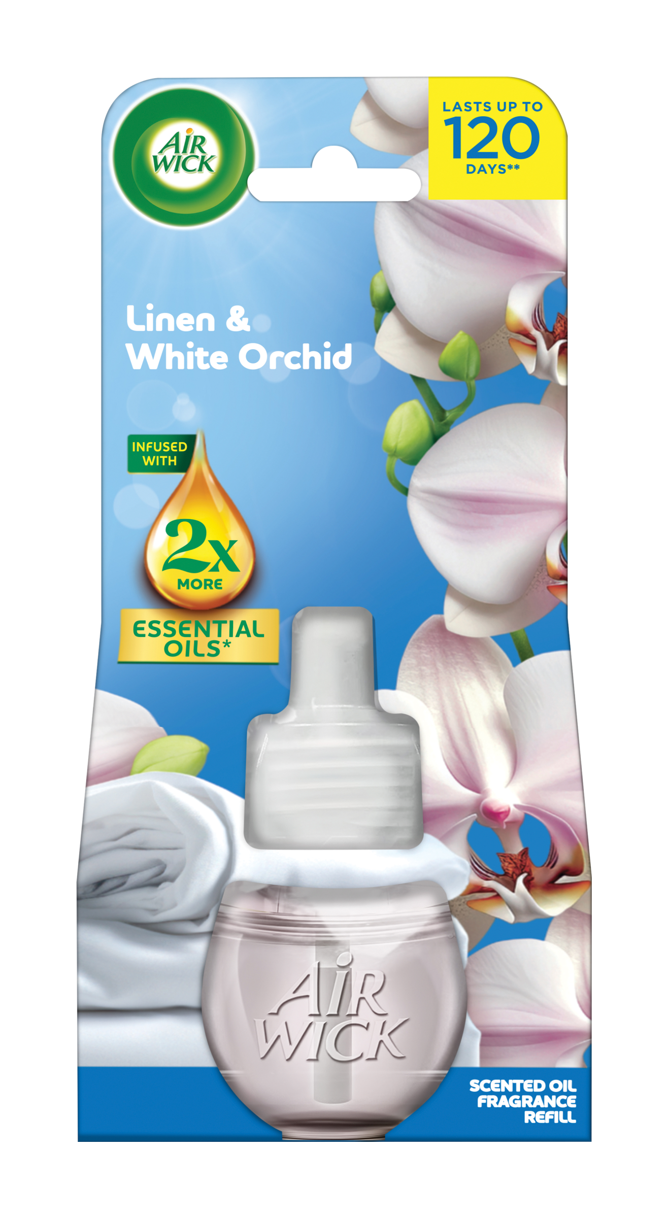 Air Wick Tekutá náplň do elektrického přístroje Prádlo a bílá orchidej 19 ml