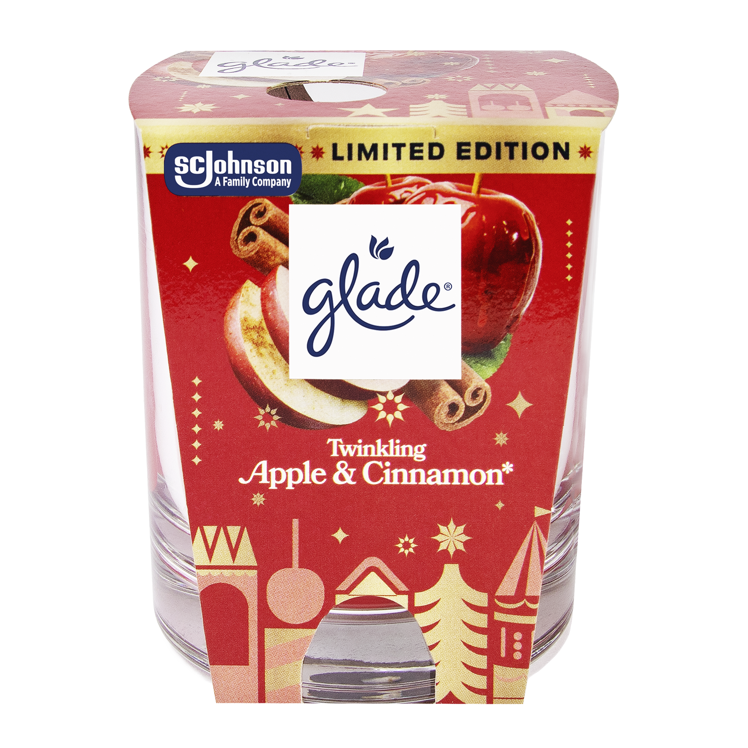 Glade Vonná svíčka Twinkling Apple & Cinnamon 112 g