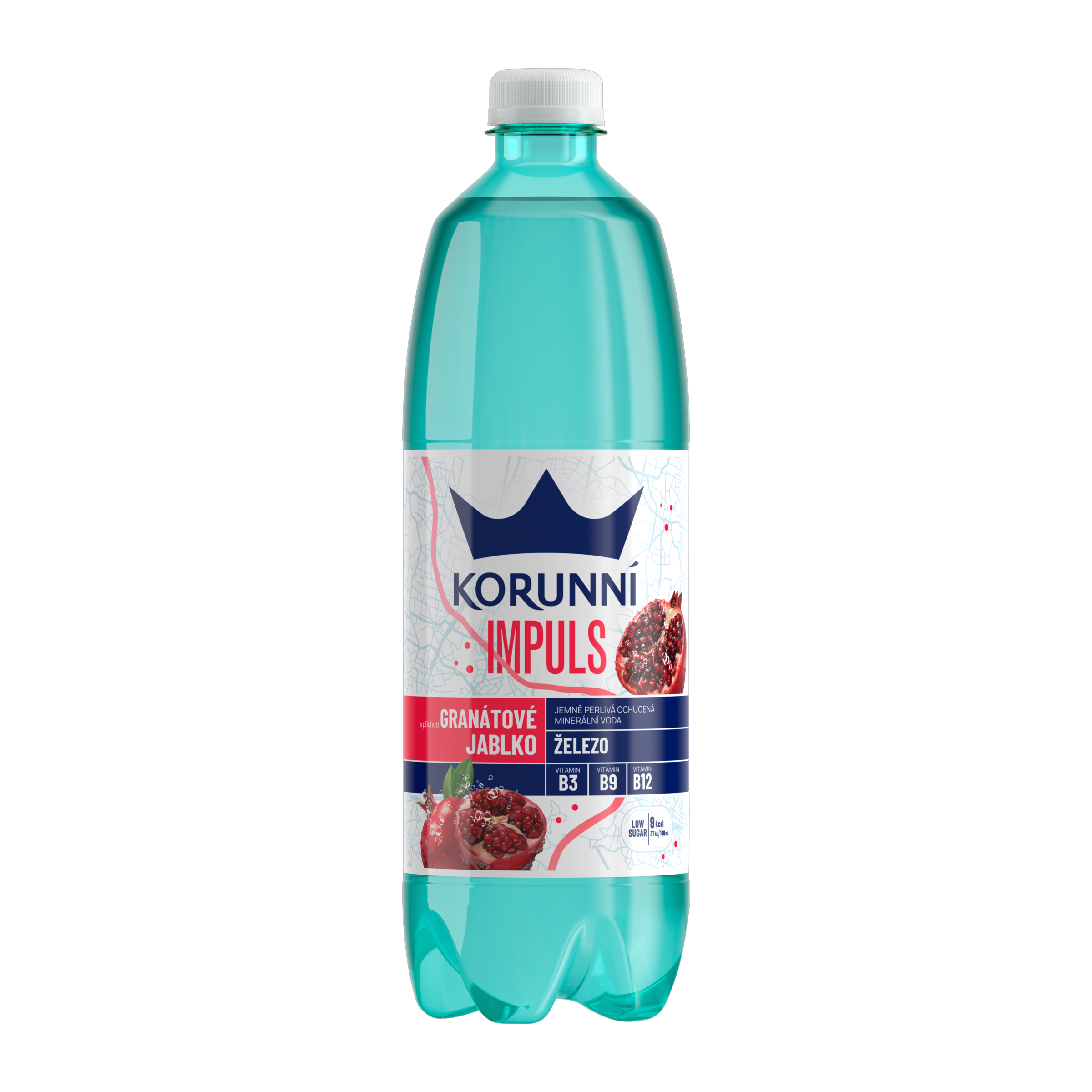 Minerální voda Jemně perlivá Impuls Granátové jablko