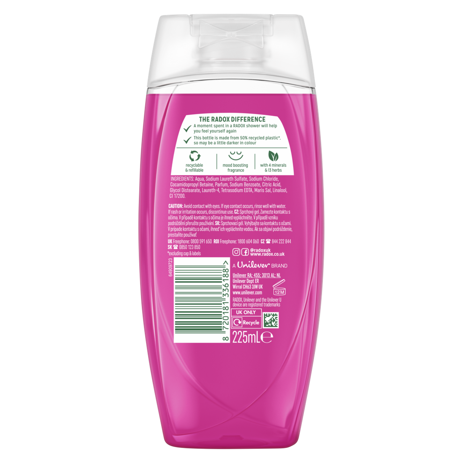 Radox Sprchový gel pro ženy Feel Radiant 225 ml