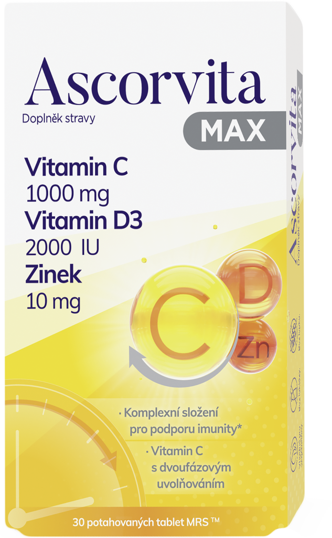 Ascorvita Tablety na podporu imunity Max, doplněk stravy 41,6 g