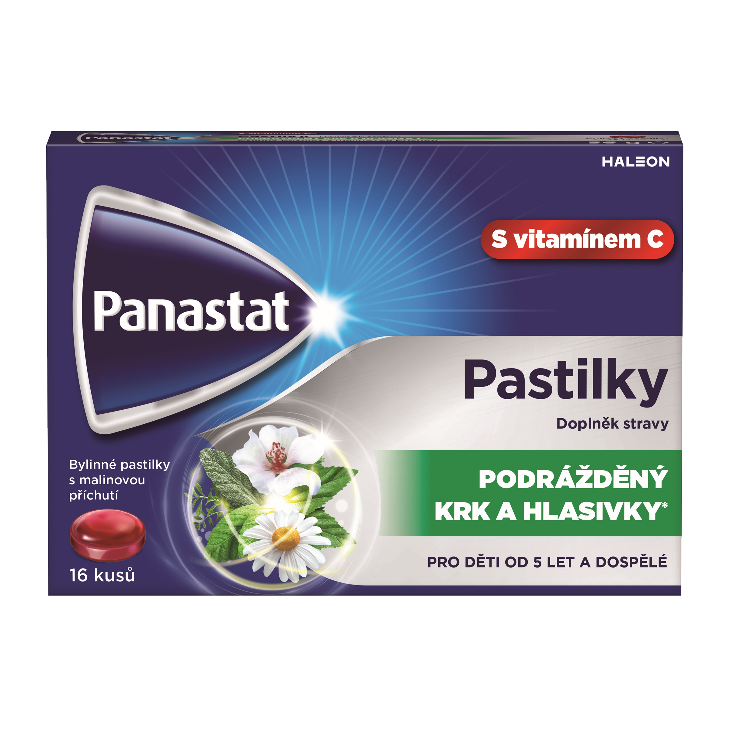 Bylinné pastilky Malina, doplněk stravy