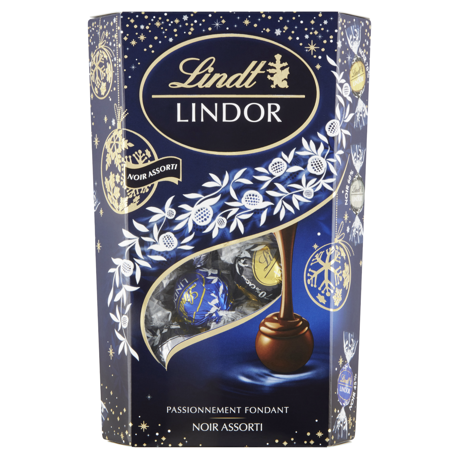 Lindor Směs hořkých čokolád s jemnou tekutou náplní 337 g