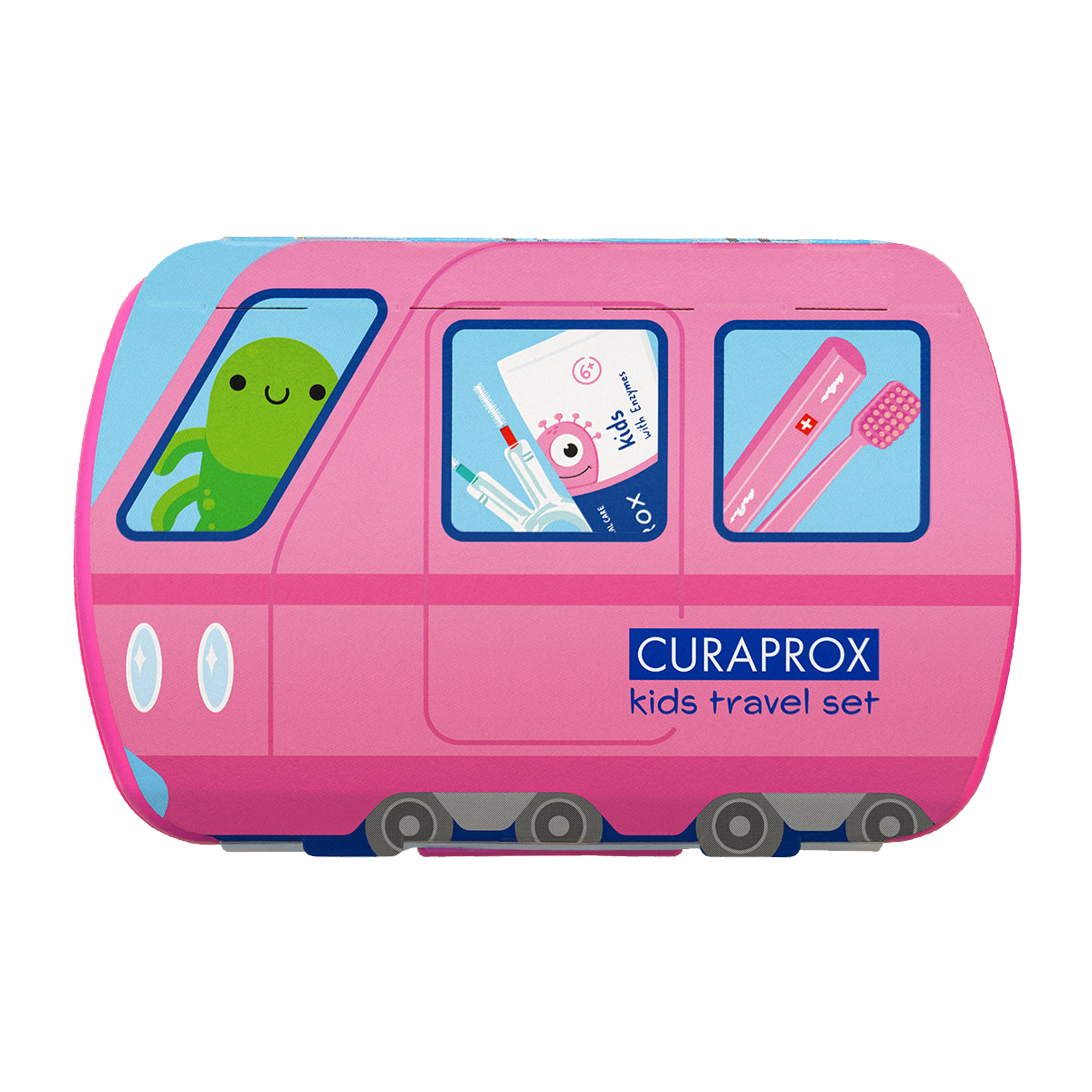 Curaprox Travel set KIDS růžový