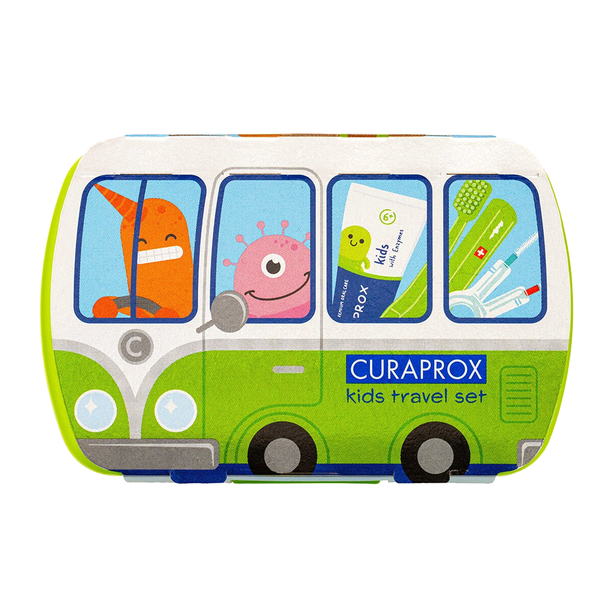 CURAPROX Travel set KIDS zelený