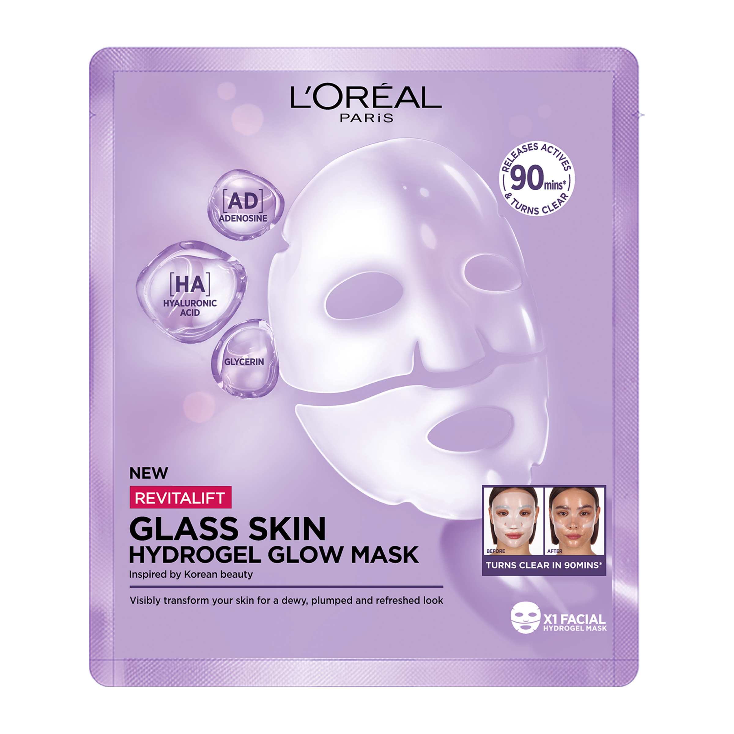 Hydrogelová rozjasňující maska Revitalift Filler Glass