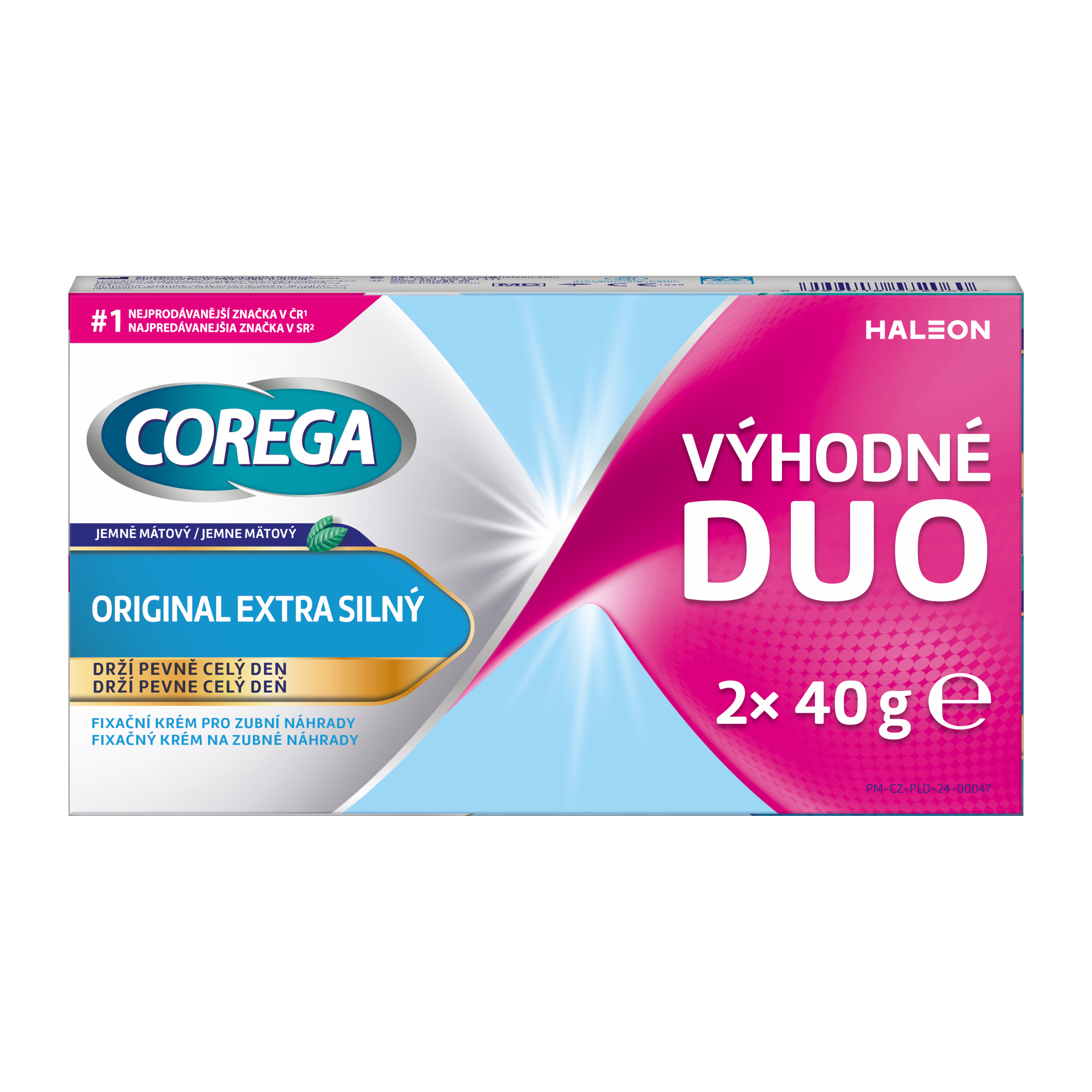 Fixační krém pro zubní náhrady Original extra silný 2x 40 g