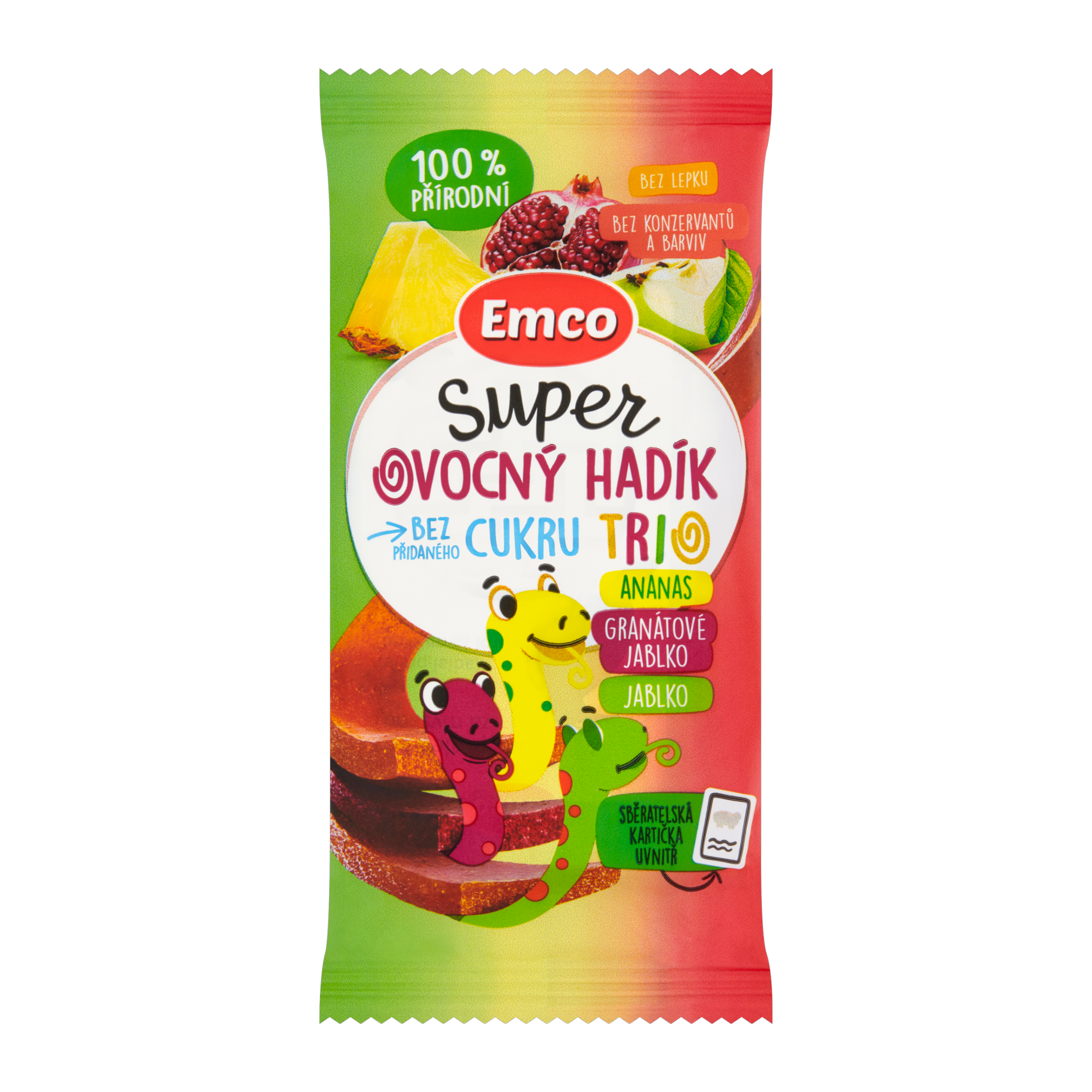 Super ovocný hadík Trio ananas, granátové jablko a jablko