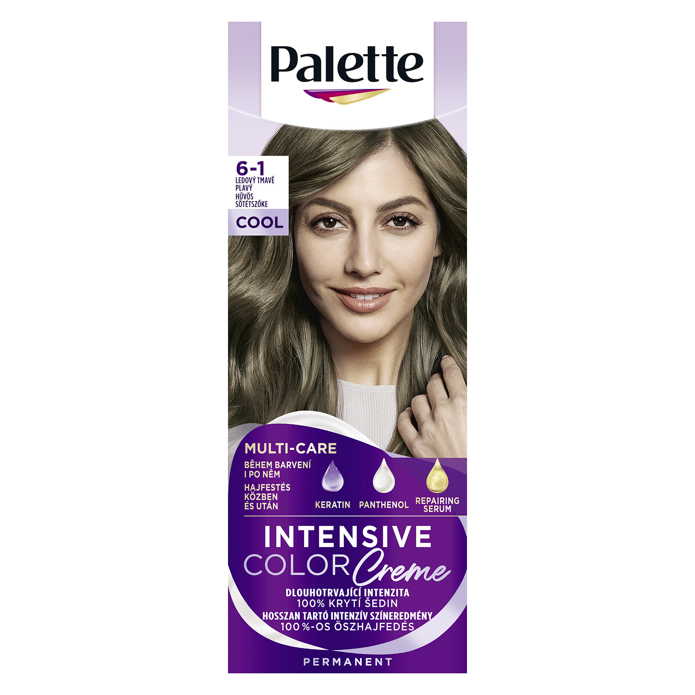 Barva na vlasy Intensive Color Creme 6-1 Ledový tmavě plavý