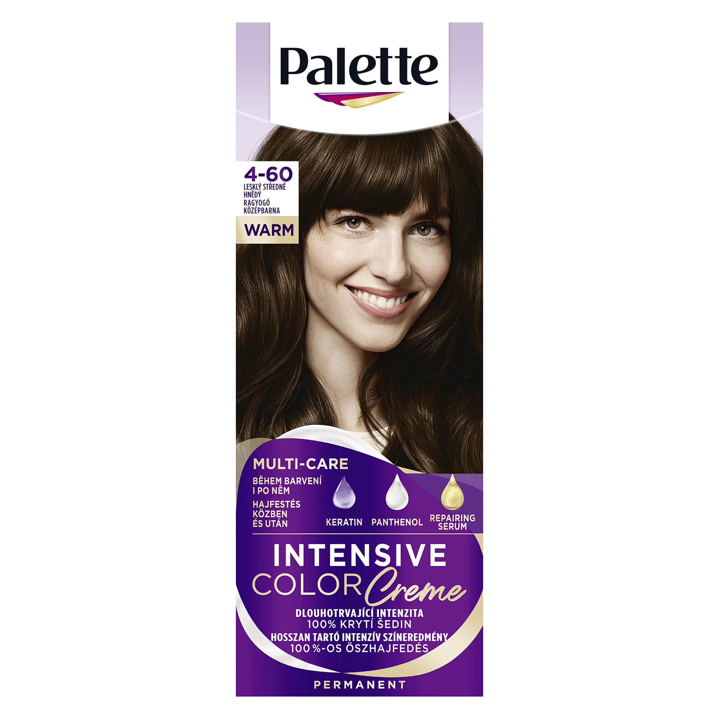 Barva na vlasy Intensive Color Creme 4-60 Lesklý středně hnědý