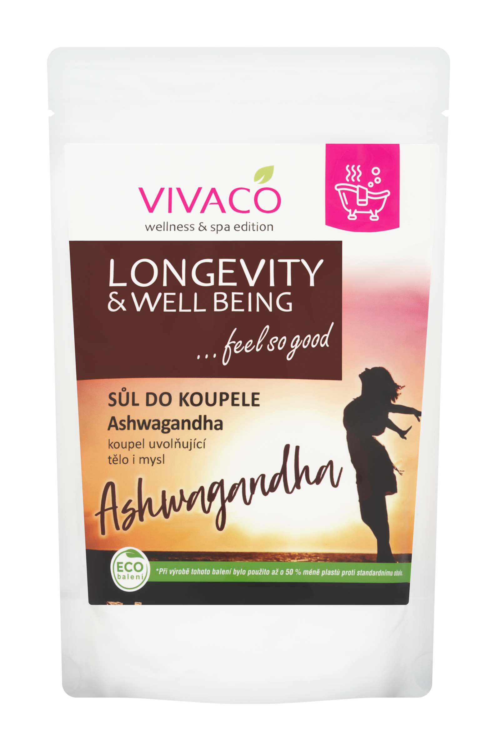 Sůl do koupele ashwagandha Longevity & Well-Being