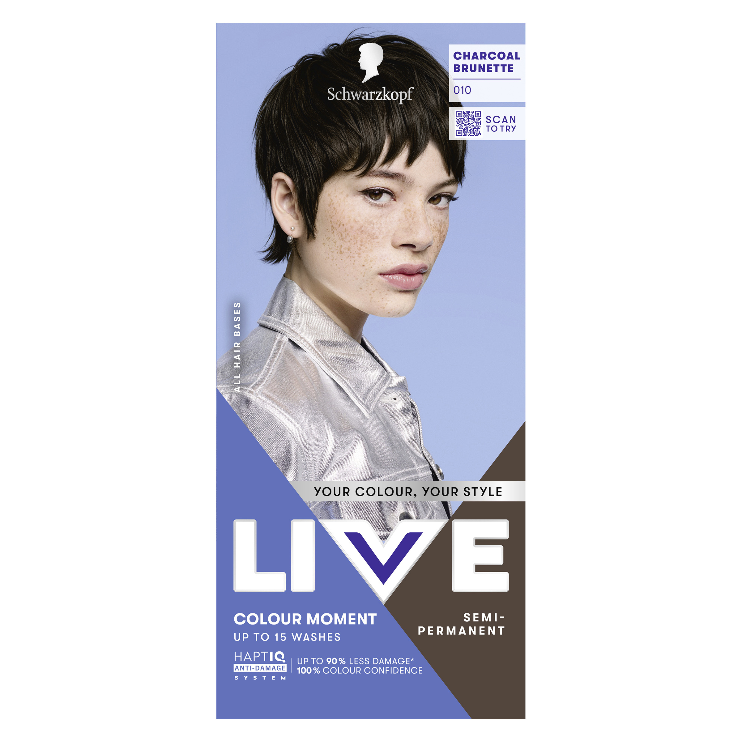 Schwarzkopf Barva na vlasy Live Colour moment 010 Charcoal Brown