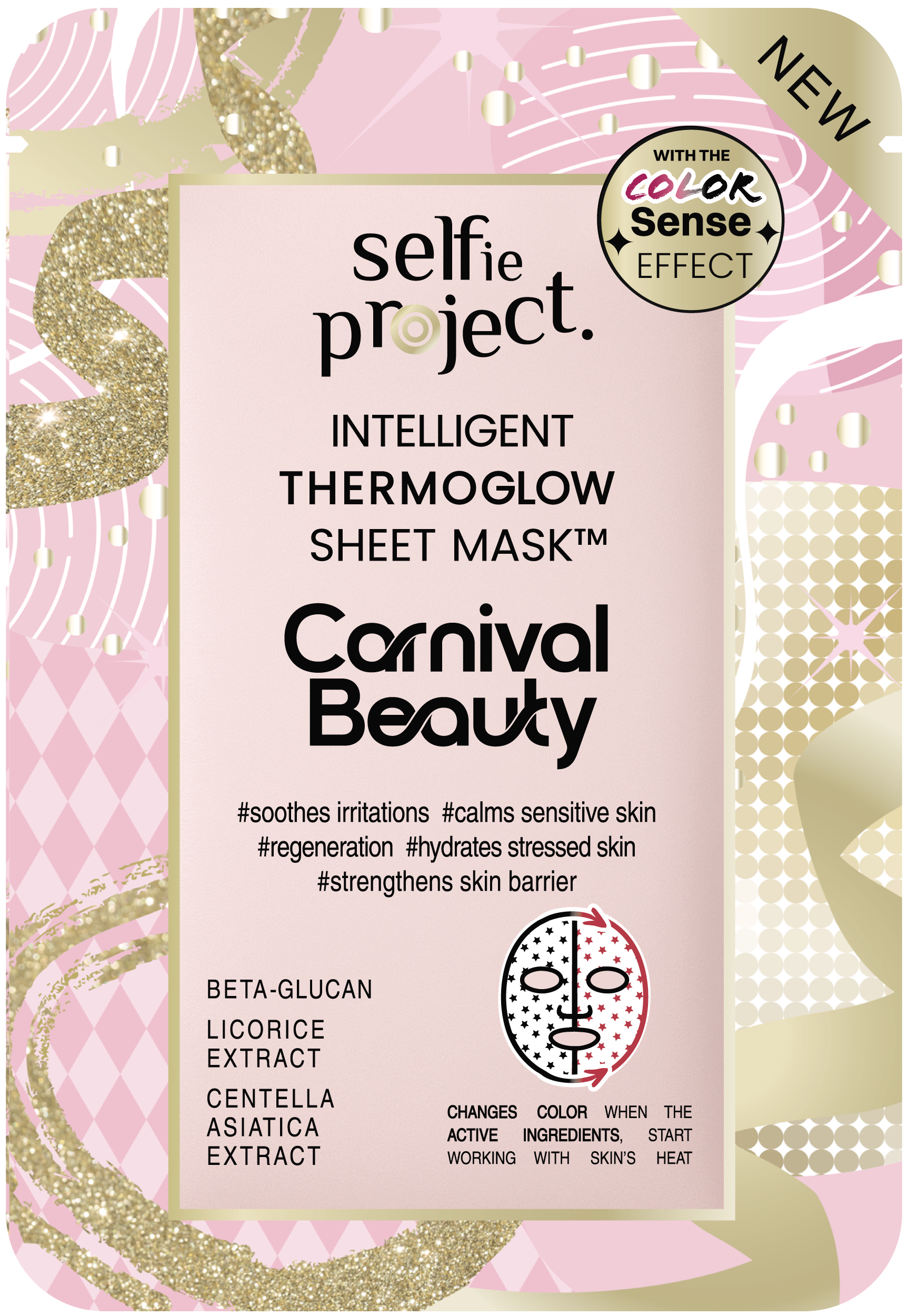 Selfie Project Pleťová maska Termoglow Carnival Beauty