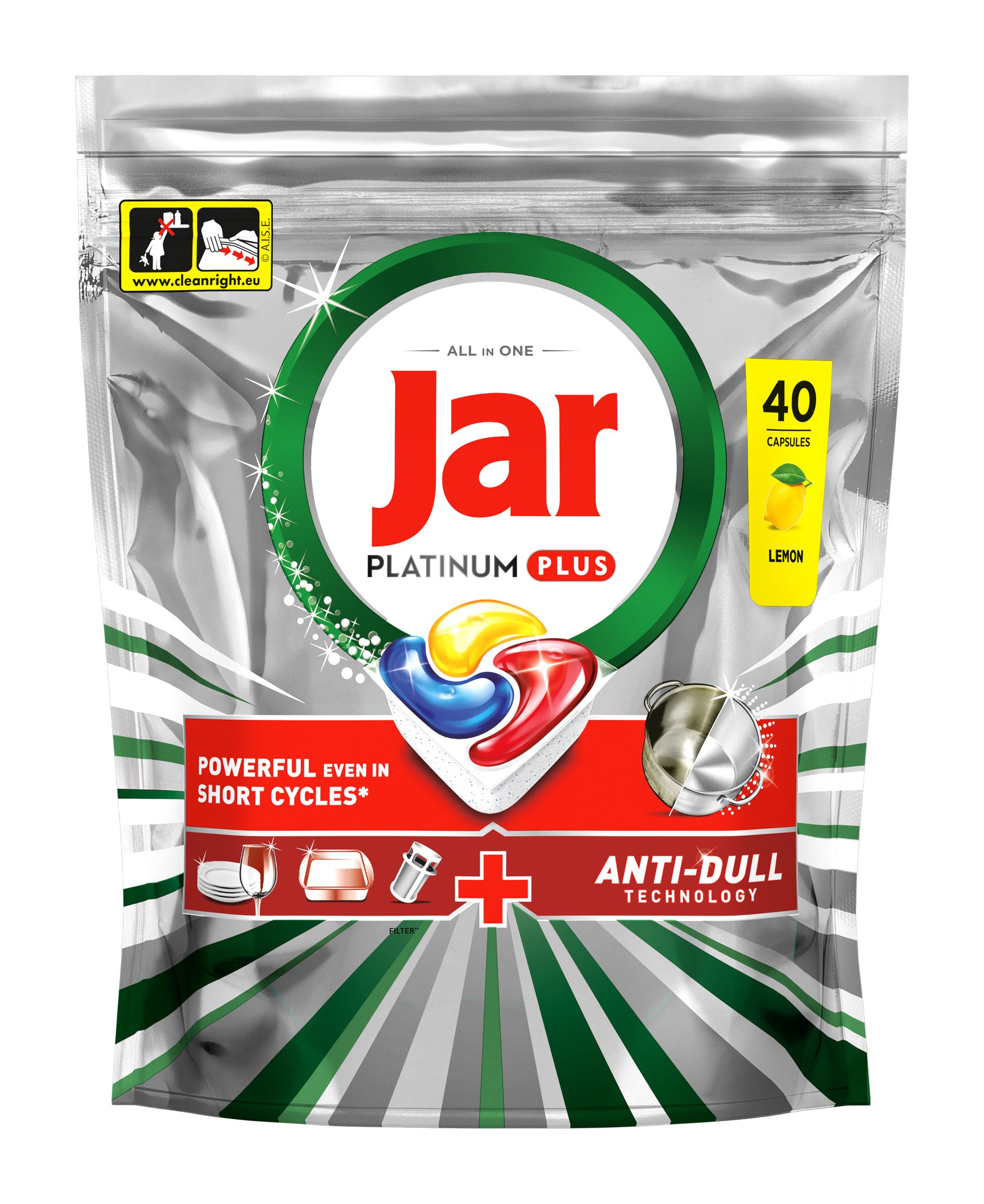 Jar Tablety do myčky Platinum Plus Lemon 40 ks