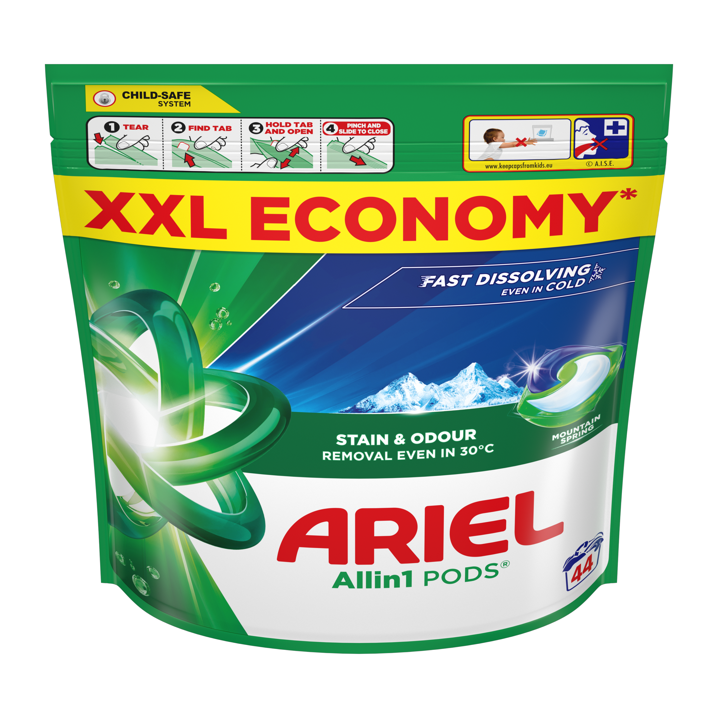 Kapsle na praní All-in-1 PODS Mountain Spring 44 pd