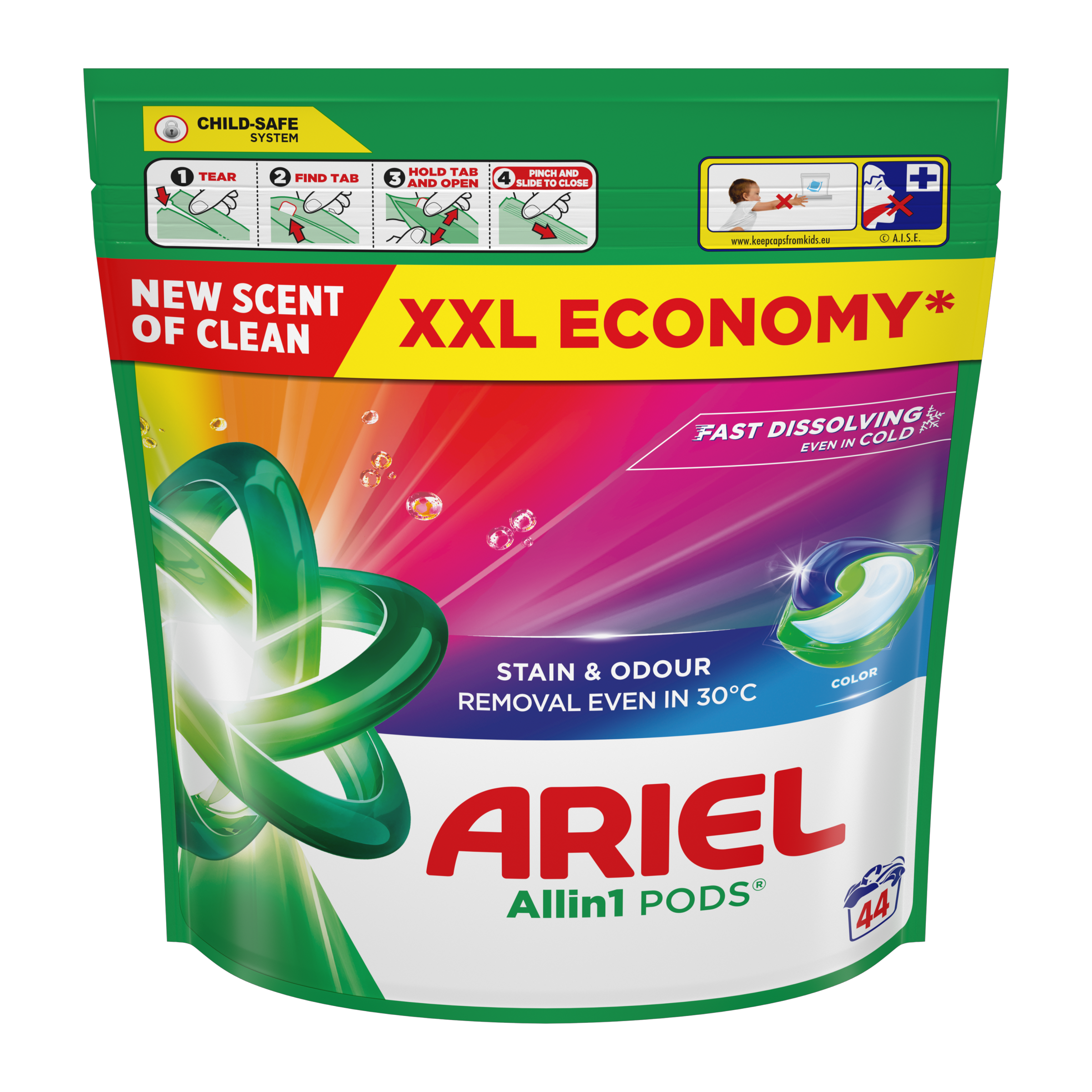 Kapsle na praní All-in-1 PODS Color 44 pd