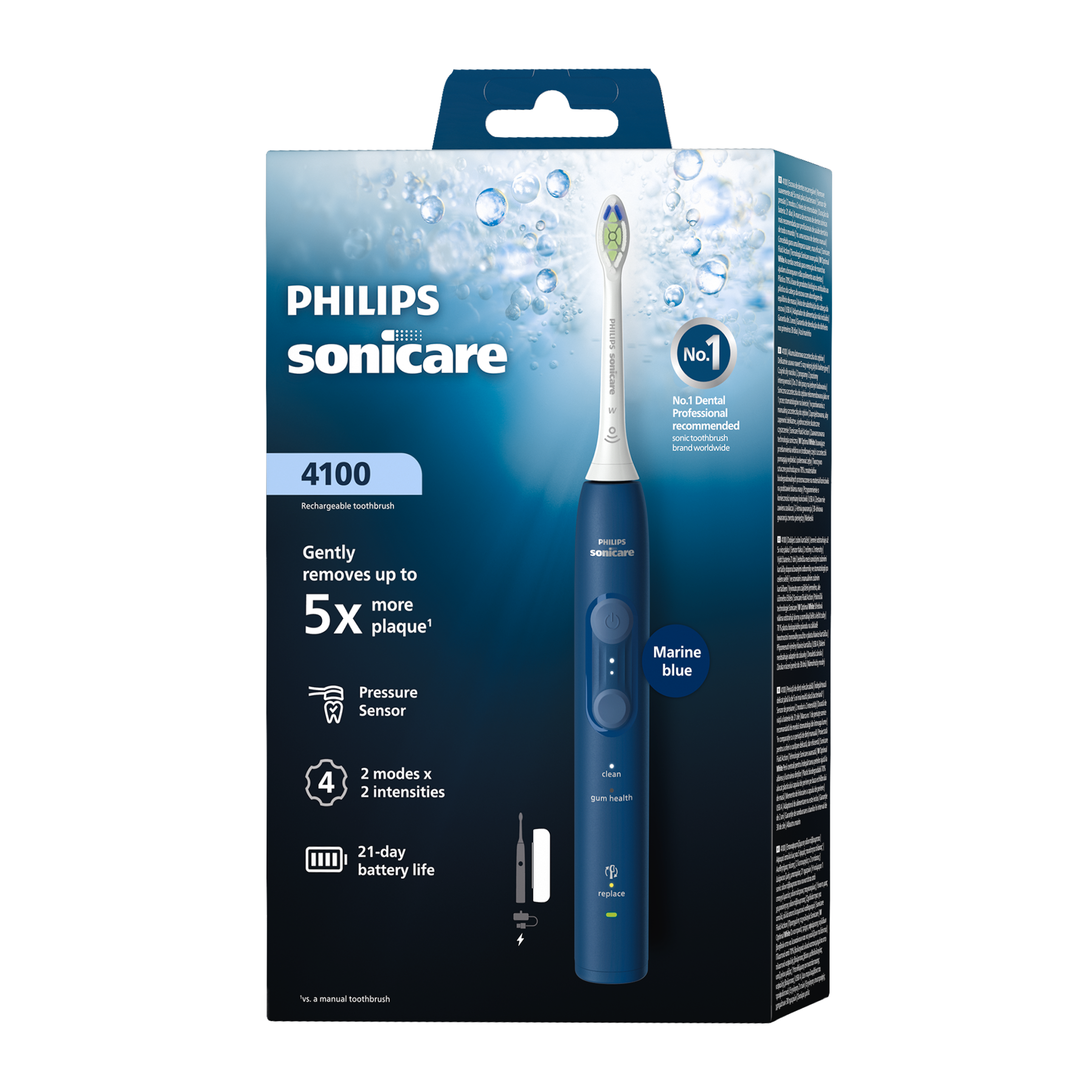 Sonický elektrický zubní kartáček Sonicare 4100 HX4043/48 Modrý