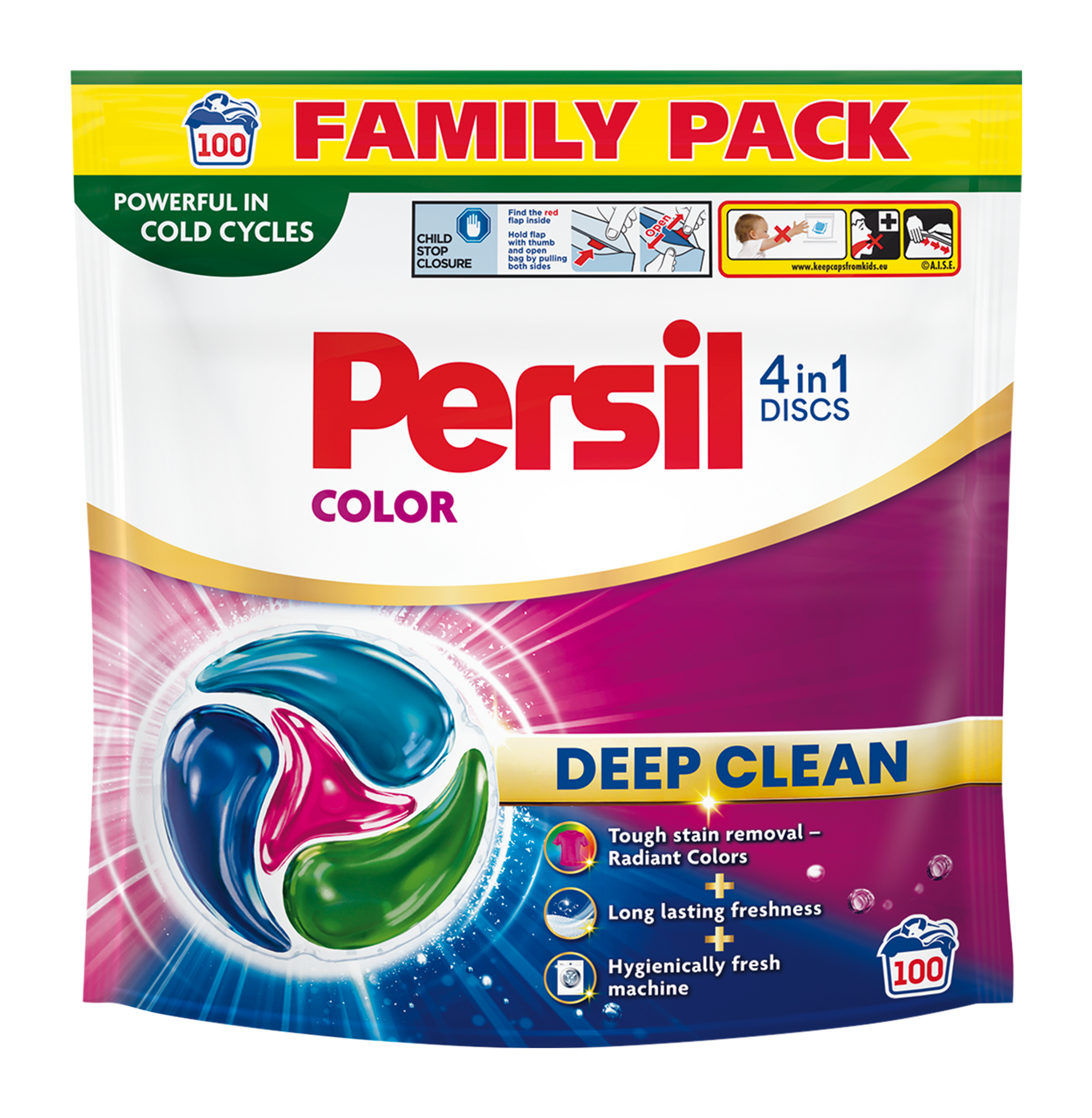 Kapsle na praní Deep Clean 4v1 Discs Color 100 pd