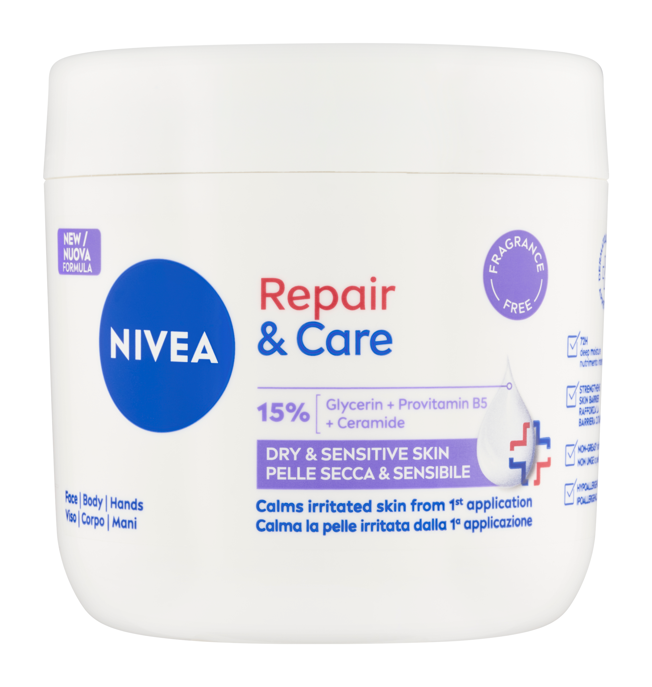 NIVEA Tělový krém Repair & Care Sensitive 400 ml