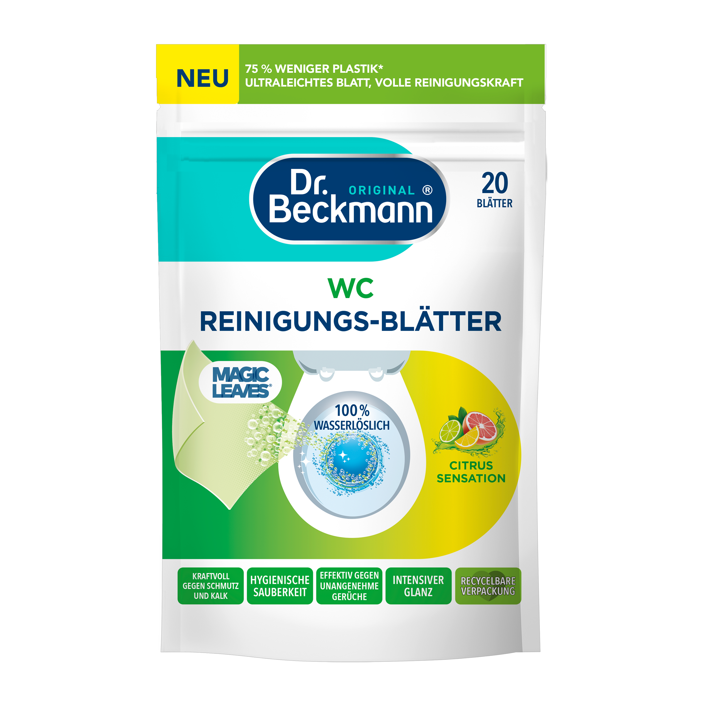 Vlhčené čisticí papírky na WC Citrus Sensation