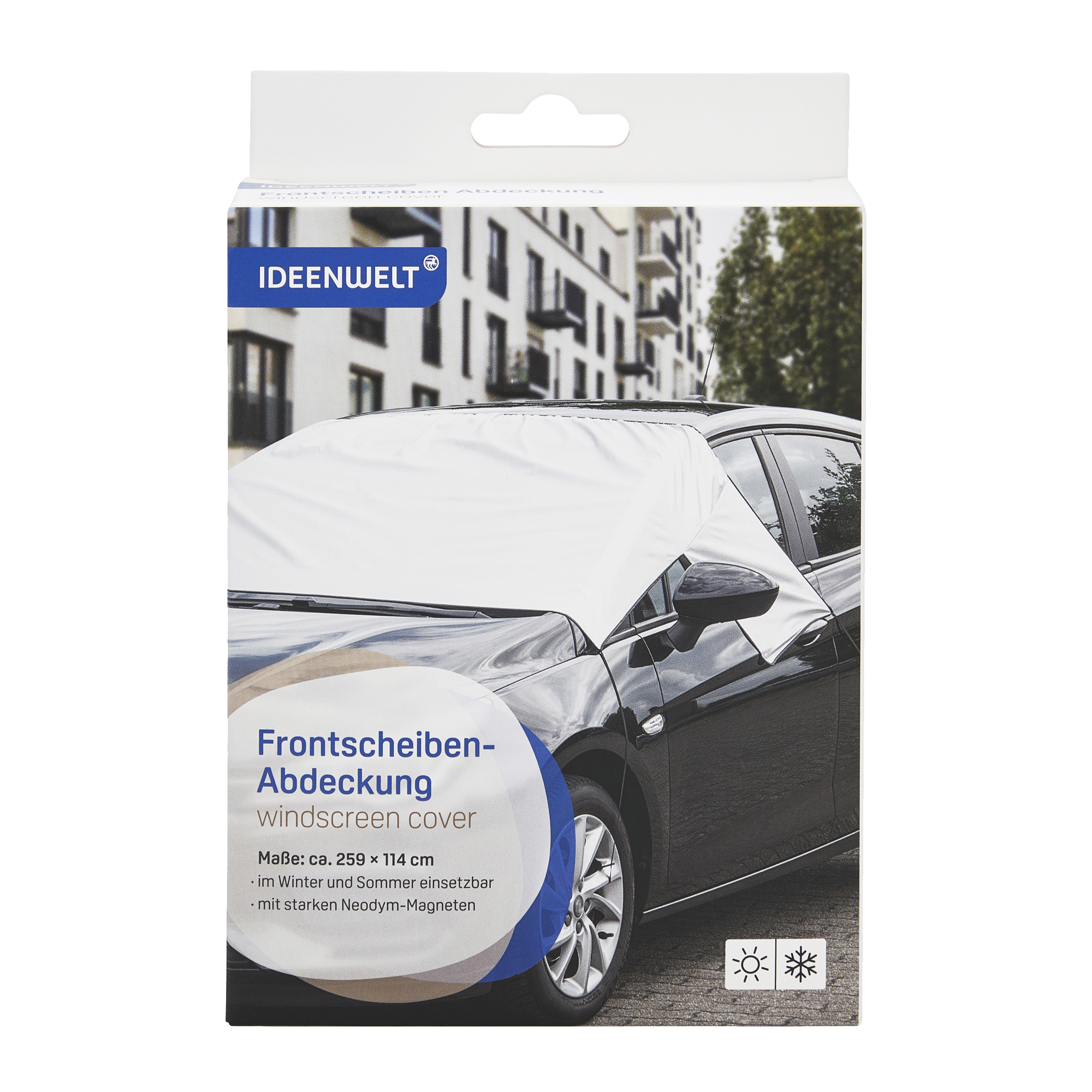 Plachta na čelní sklo auta