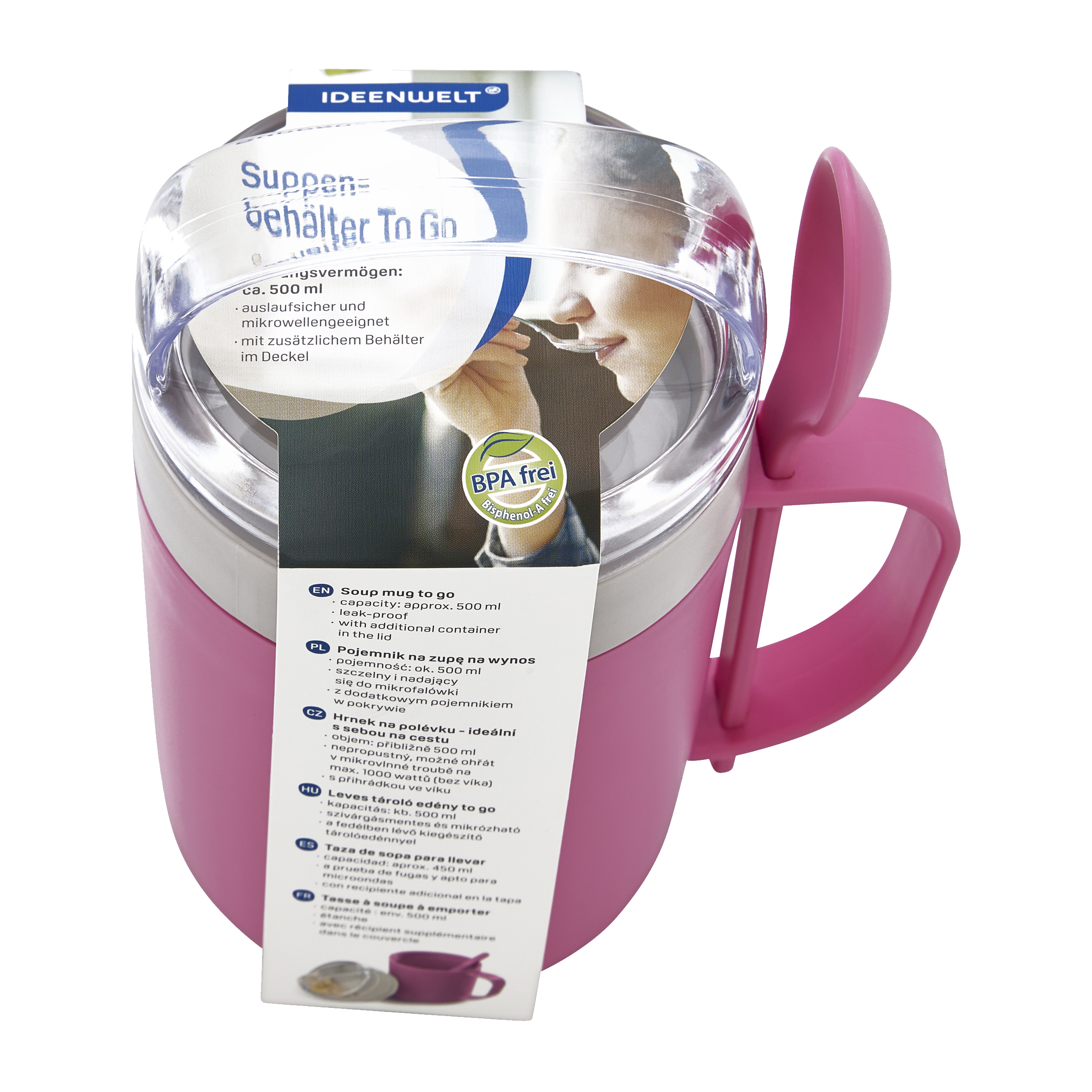Hrnek na polévku To Go Růžový
