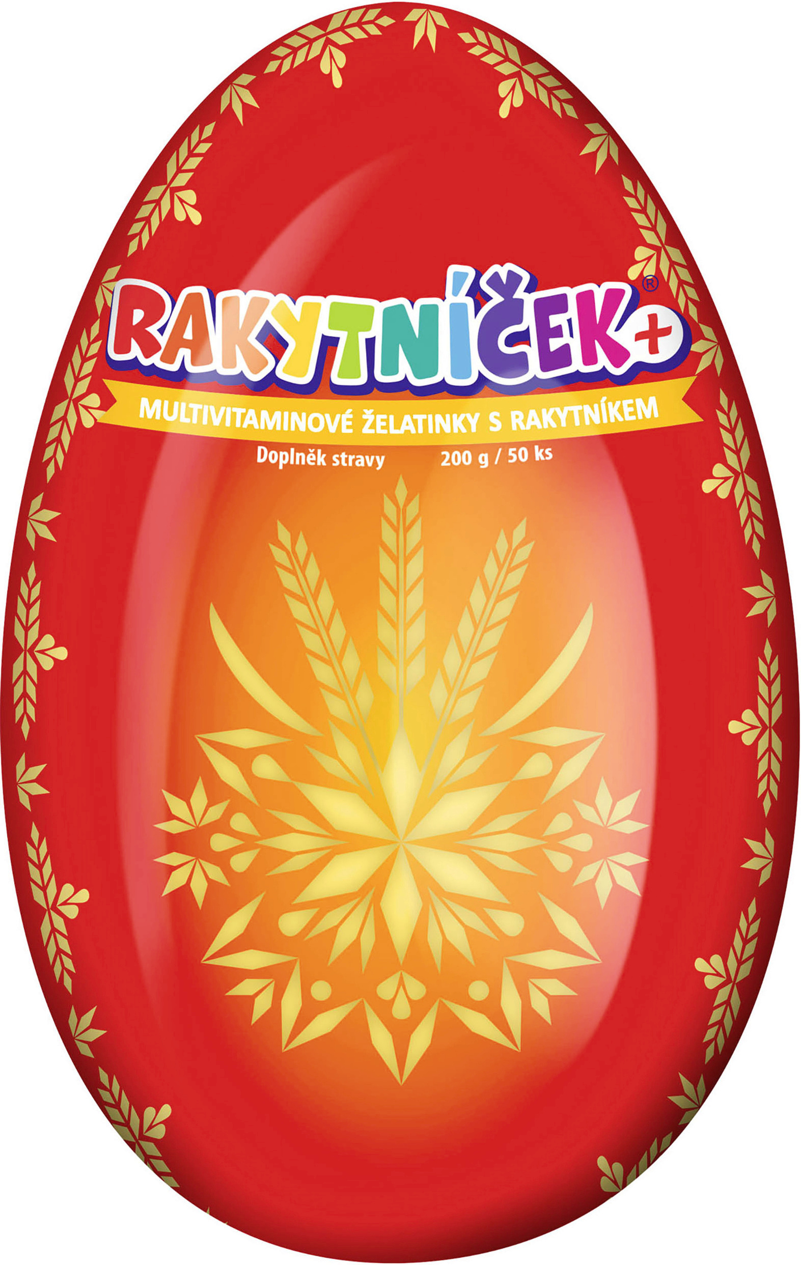 Terezia Rakytníček+, multivitaminové želatinky s rakytníkem Červené vejce 50 ks