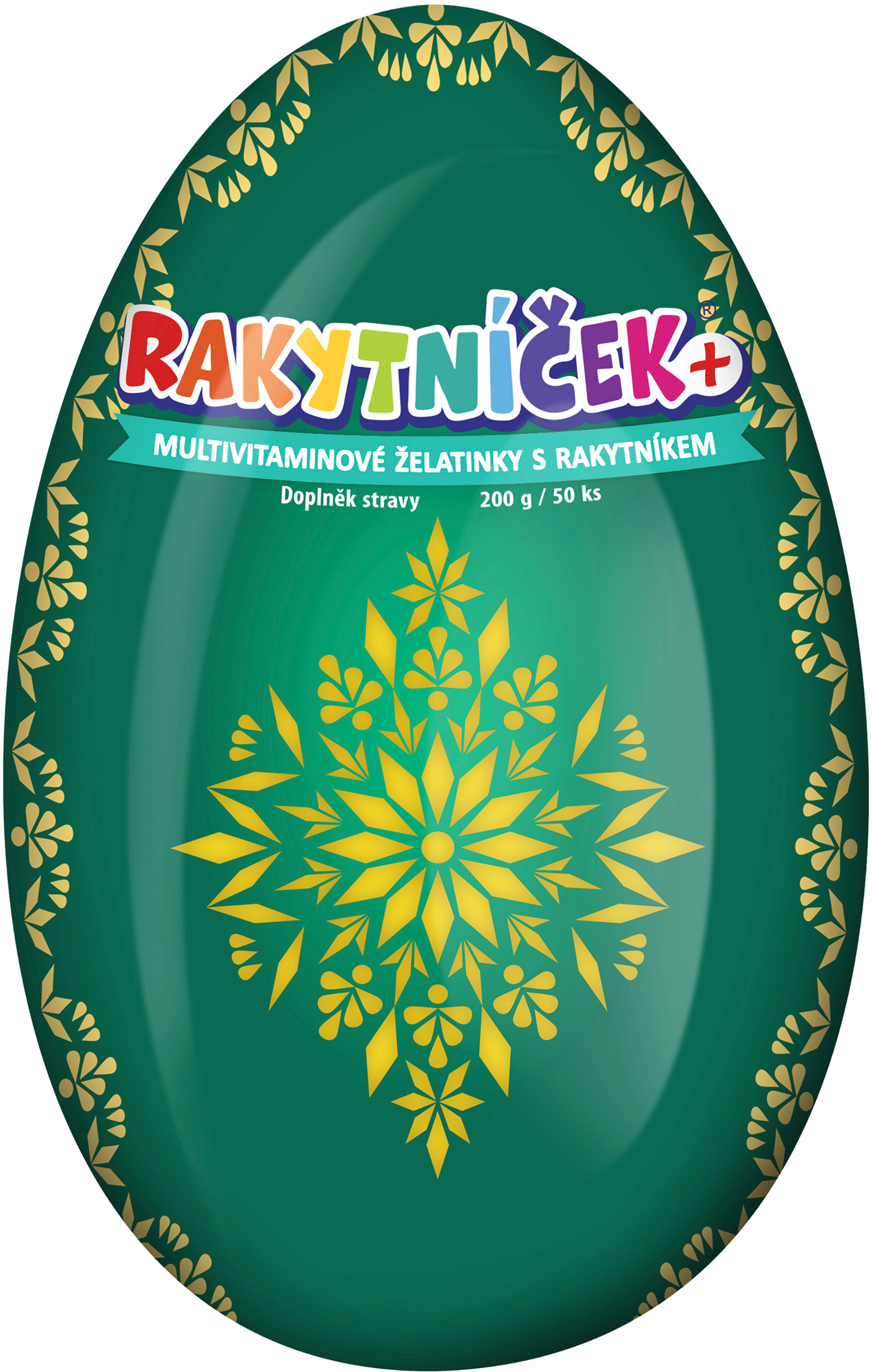 Terezia Rakytníček+, multivitaminové želatinky s rakytníkem Zelené vejce 50 ks