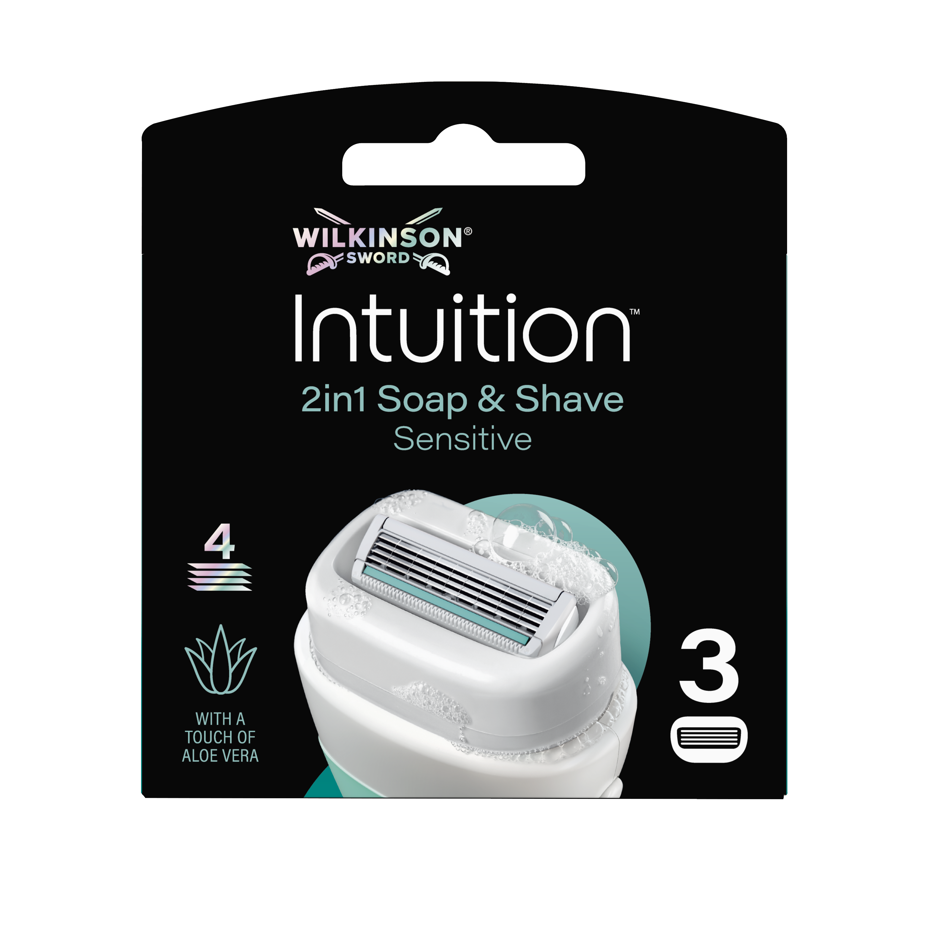 Wilkinson Náhradní holicí hlavice Intuition 2v1 Soap & Shave Sensitive 3 ks