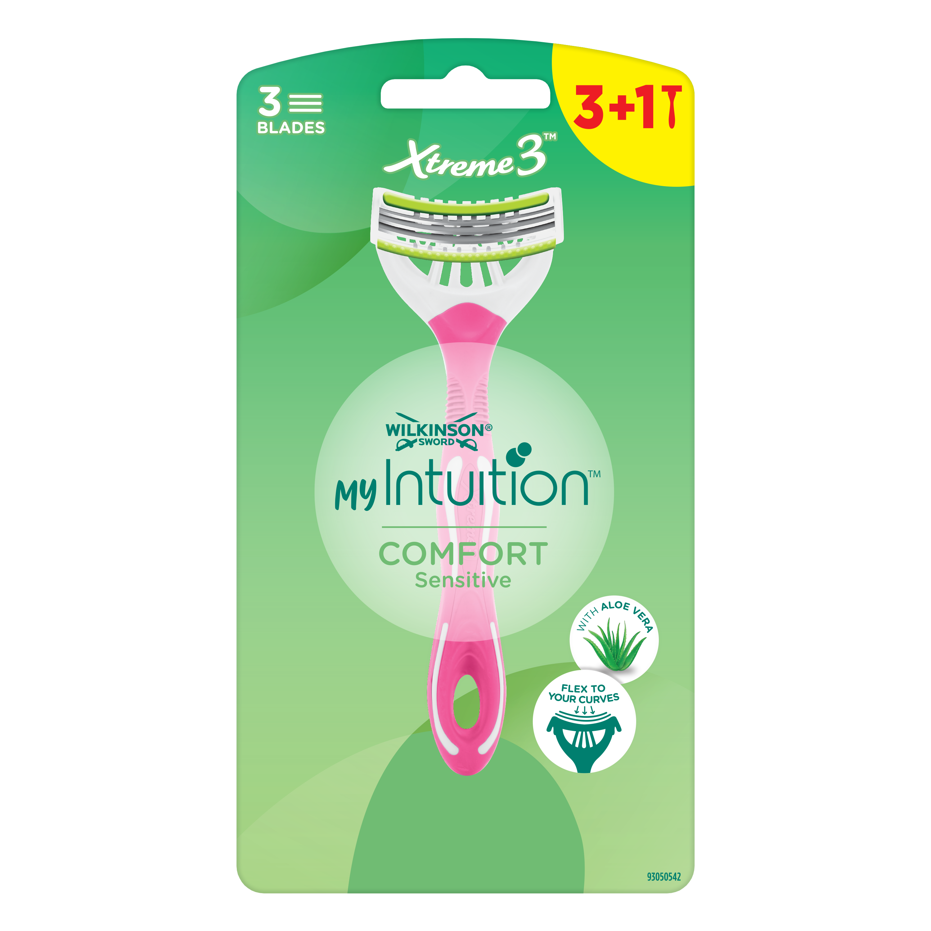 Dámský jednorázový holicí strojek myIntuition Xtreme 3 Sensitive + 3 náhradní hlavice
