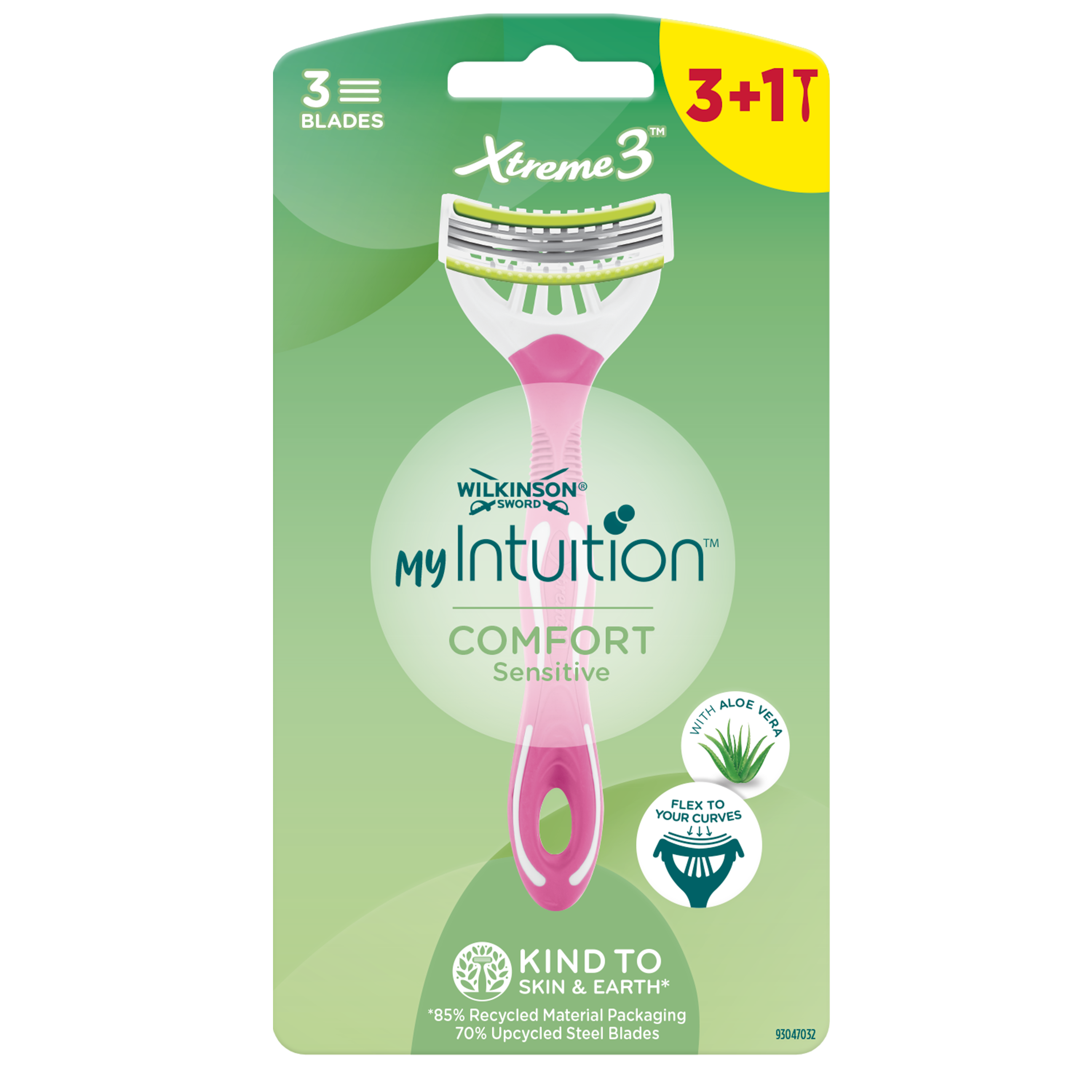 Wilkinson Dámský jednorázový holicí strojek myIntuition Xtreme 3 Sensitive + 3 náhradní hlavice 4 ks