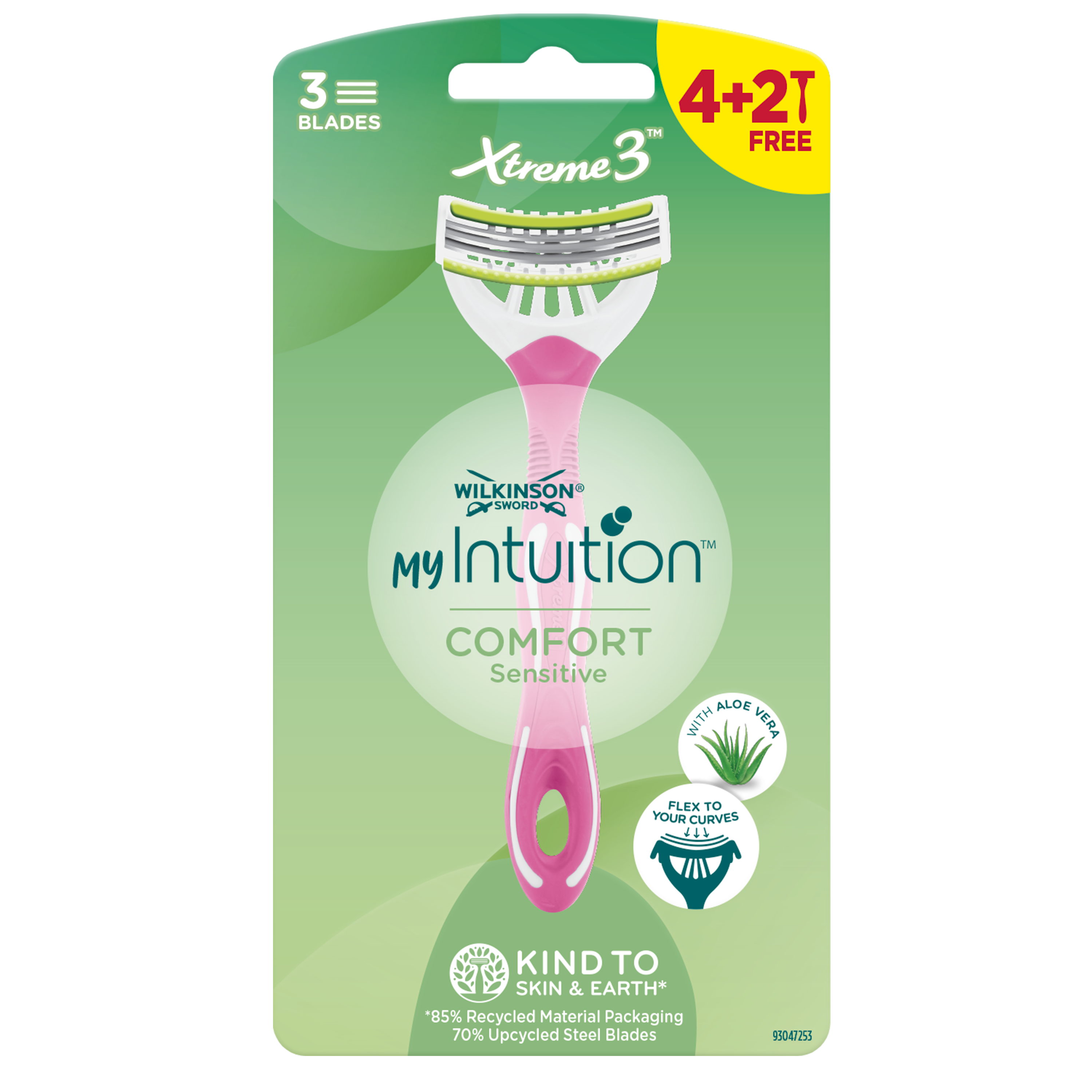 Wilkinson Dámské jednorázové holicí strojky myIntuition Xtreme 3 Sensitive + 4 náhradní hlavice 6 ks