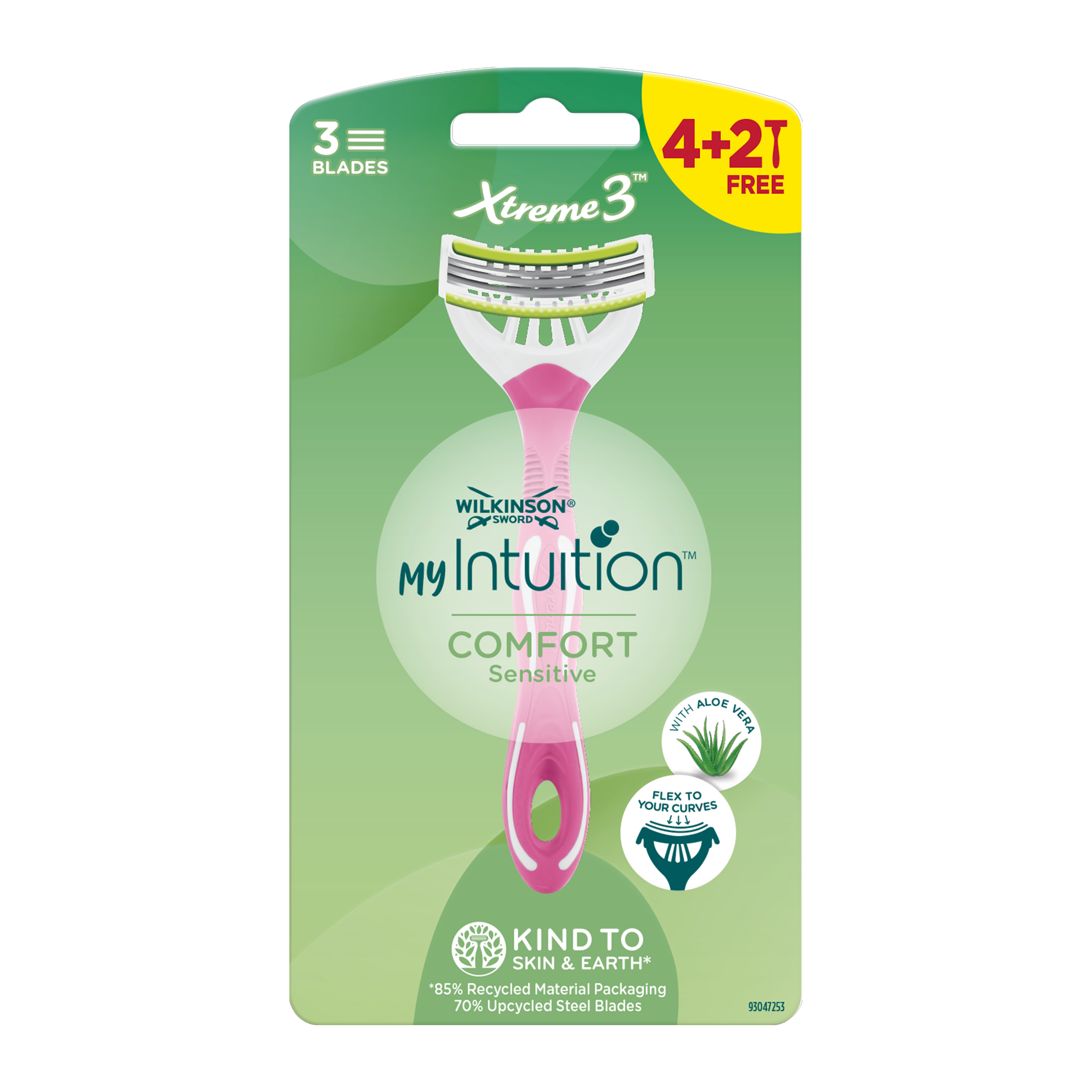 Dámské jednorázové holicí strojky myIntuition Xtreme 3 Sensitive + 4 náhradní hlavice